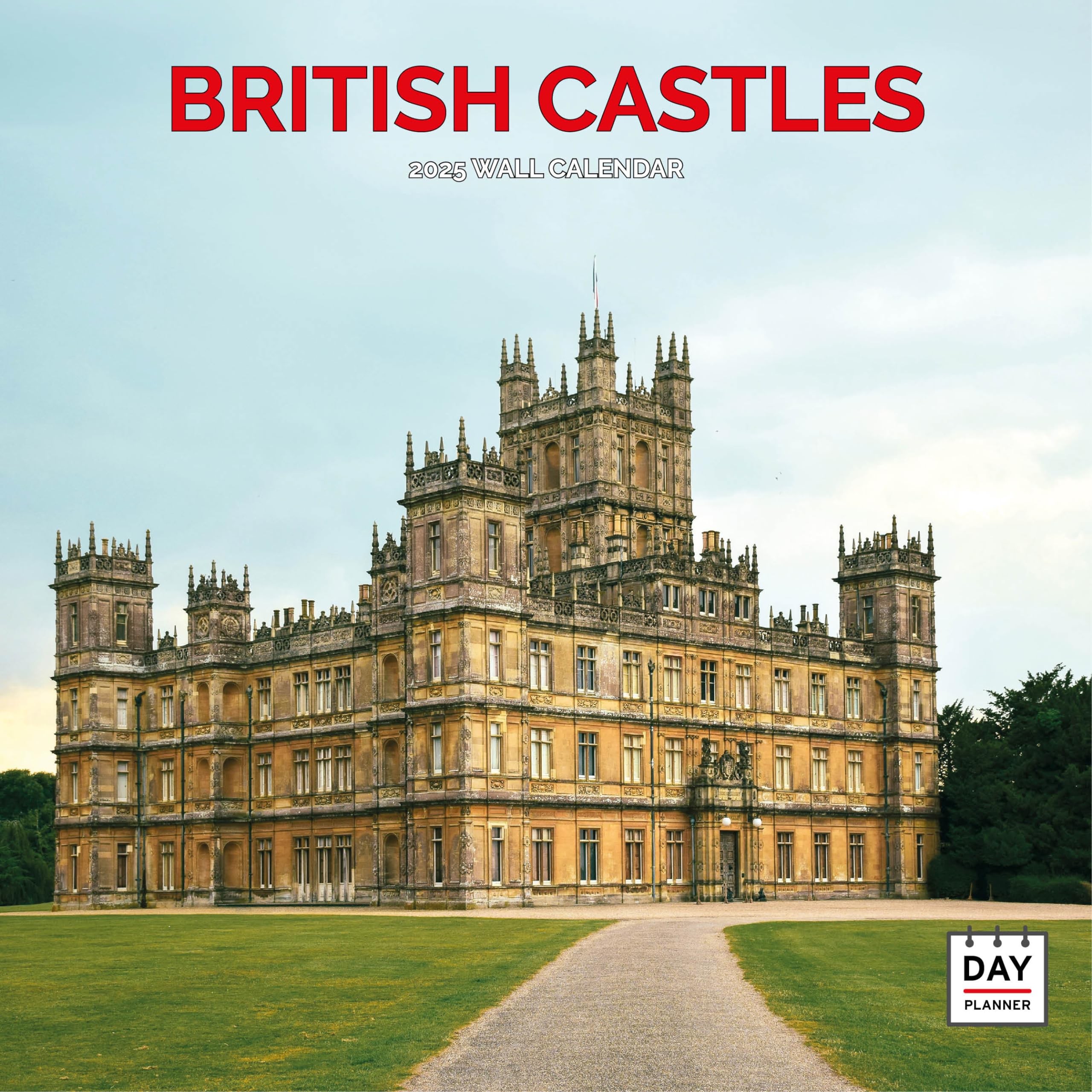 Dayplanner Publishing British Castles Calendar 2026, Large Square Wall Calendar With Organisational Stickers, 16 Month