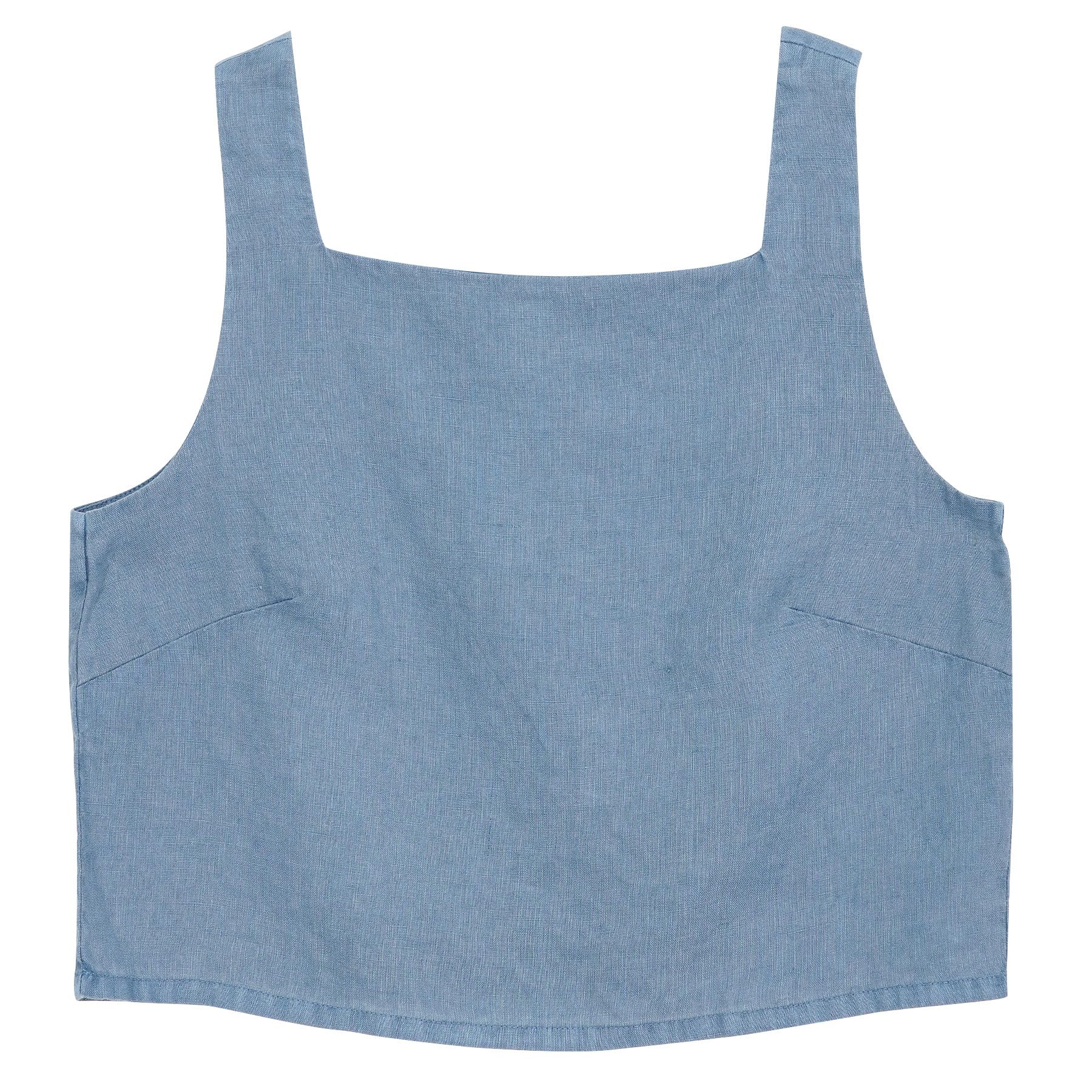 Amazhiyu Top da donna in 100% lino, casual, estivo, senza maniche, scollo quadrato, camicetta tinta a pianta per UK S-XL