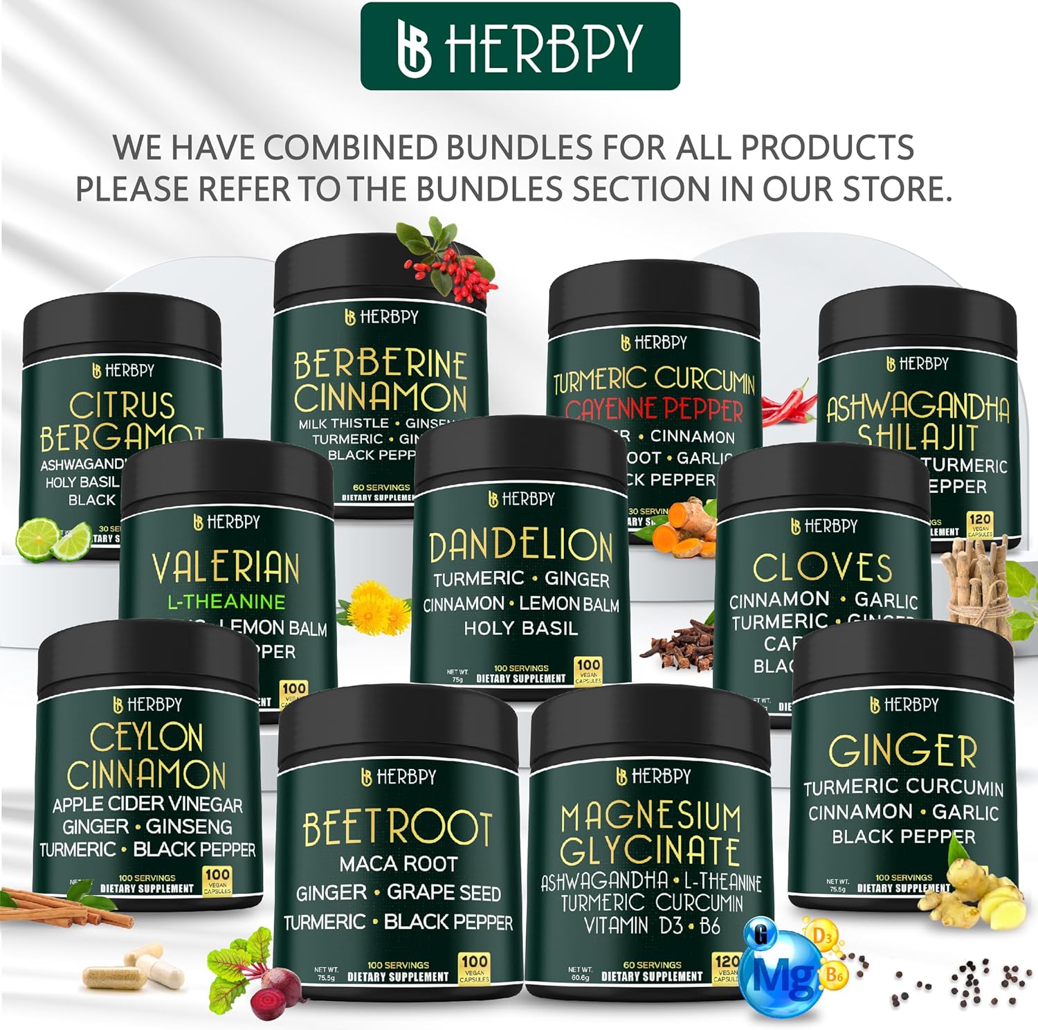Herbpy Bundle 7in1 Cloves Supplement and 5in1 Ashwagandha Shilajit