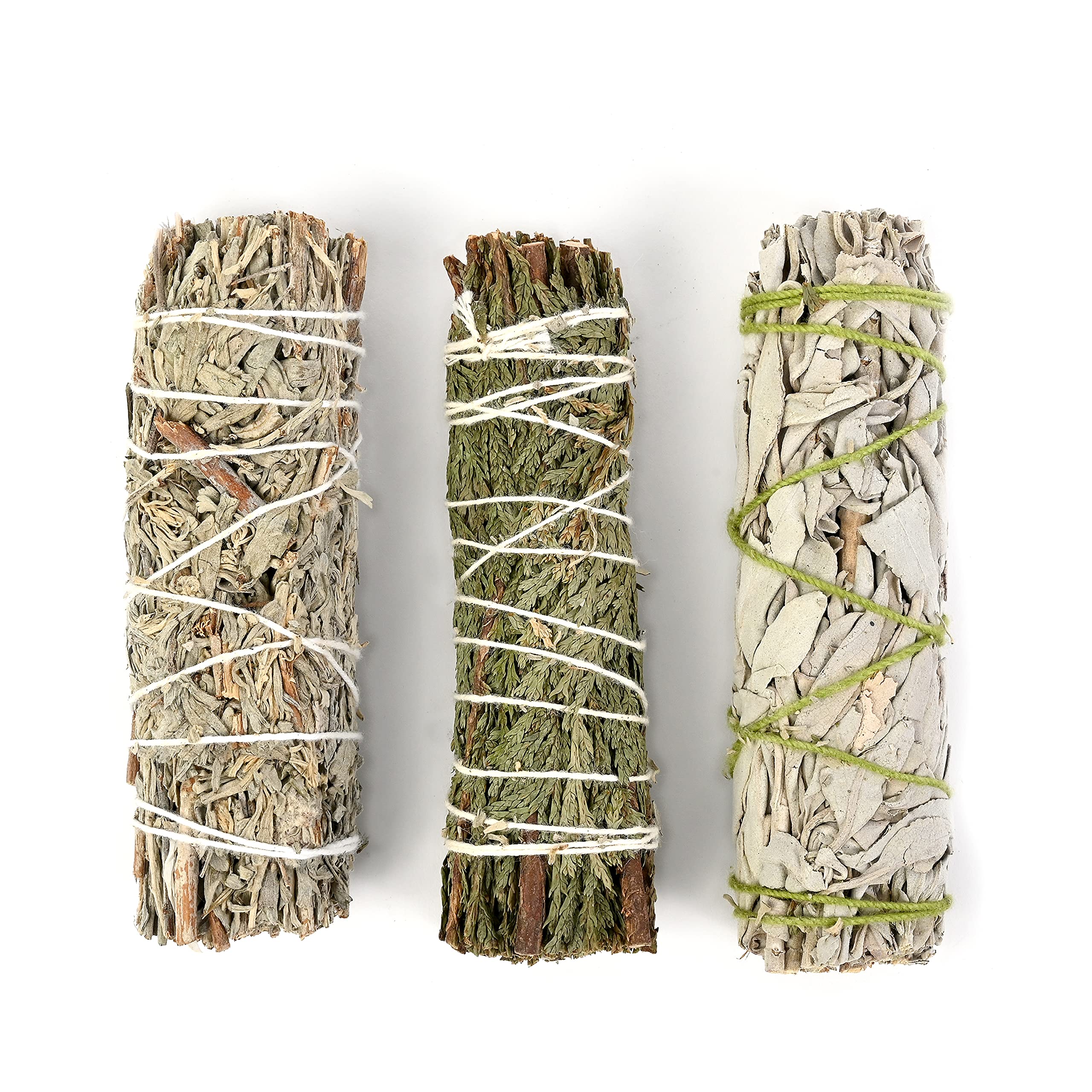 Incense Garden Cedar, White, and Blue Sage Sampler Pack - 3 Inch Plus - for Smudging, Healing, Purifying, Meditating & Incense