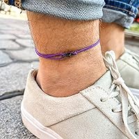Vista 24 de Made by Nami Surfer Anklet with Snap Hook Clasp Waterproof & Adjustable Thin String Ankle Bracelets for Women and Men Handmade Jewelry for Beach and
