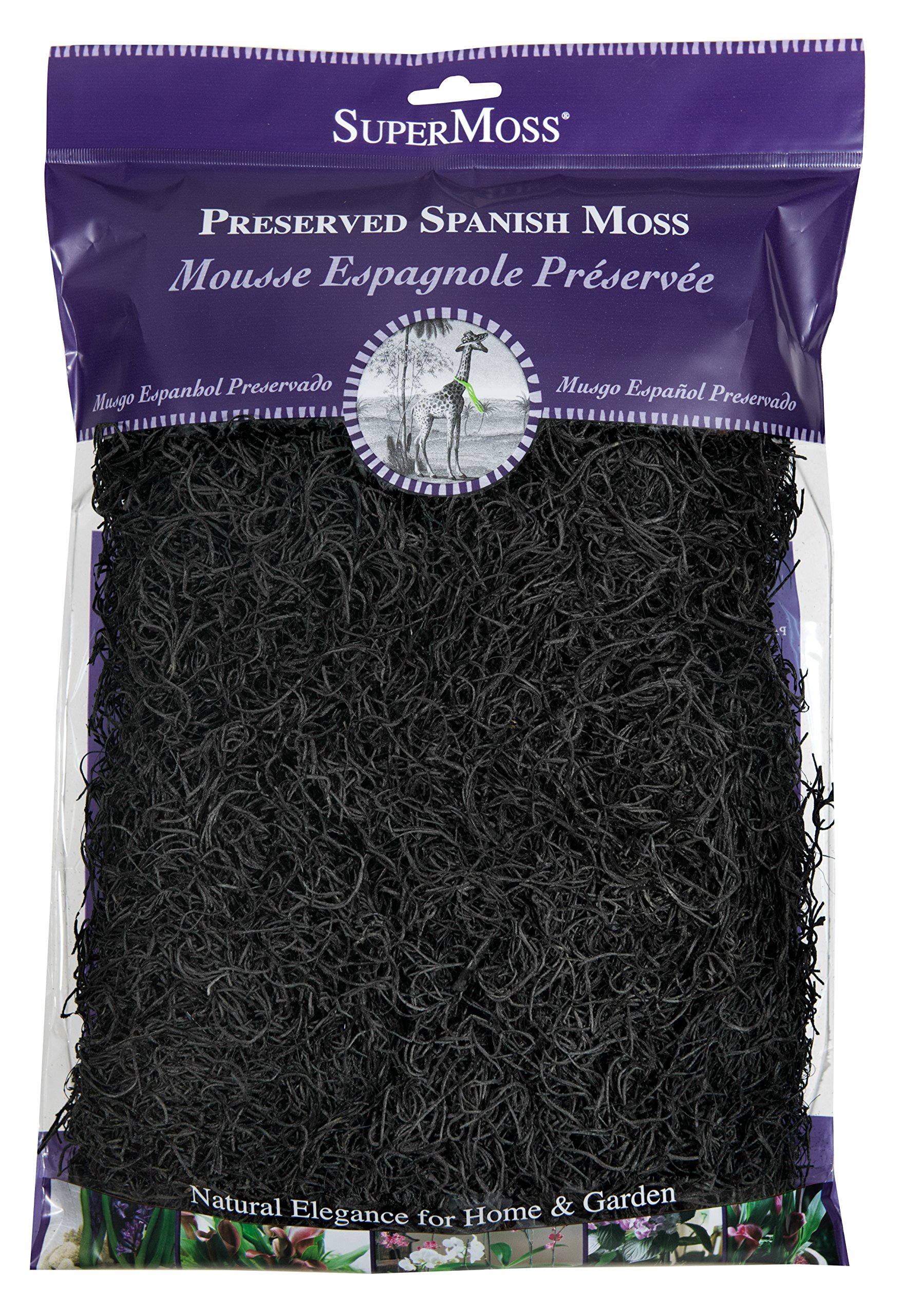 SuperMoss (26973 Spanish Moss Preserved, Black, 8oz