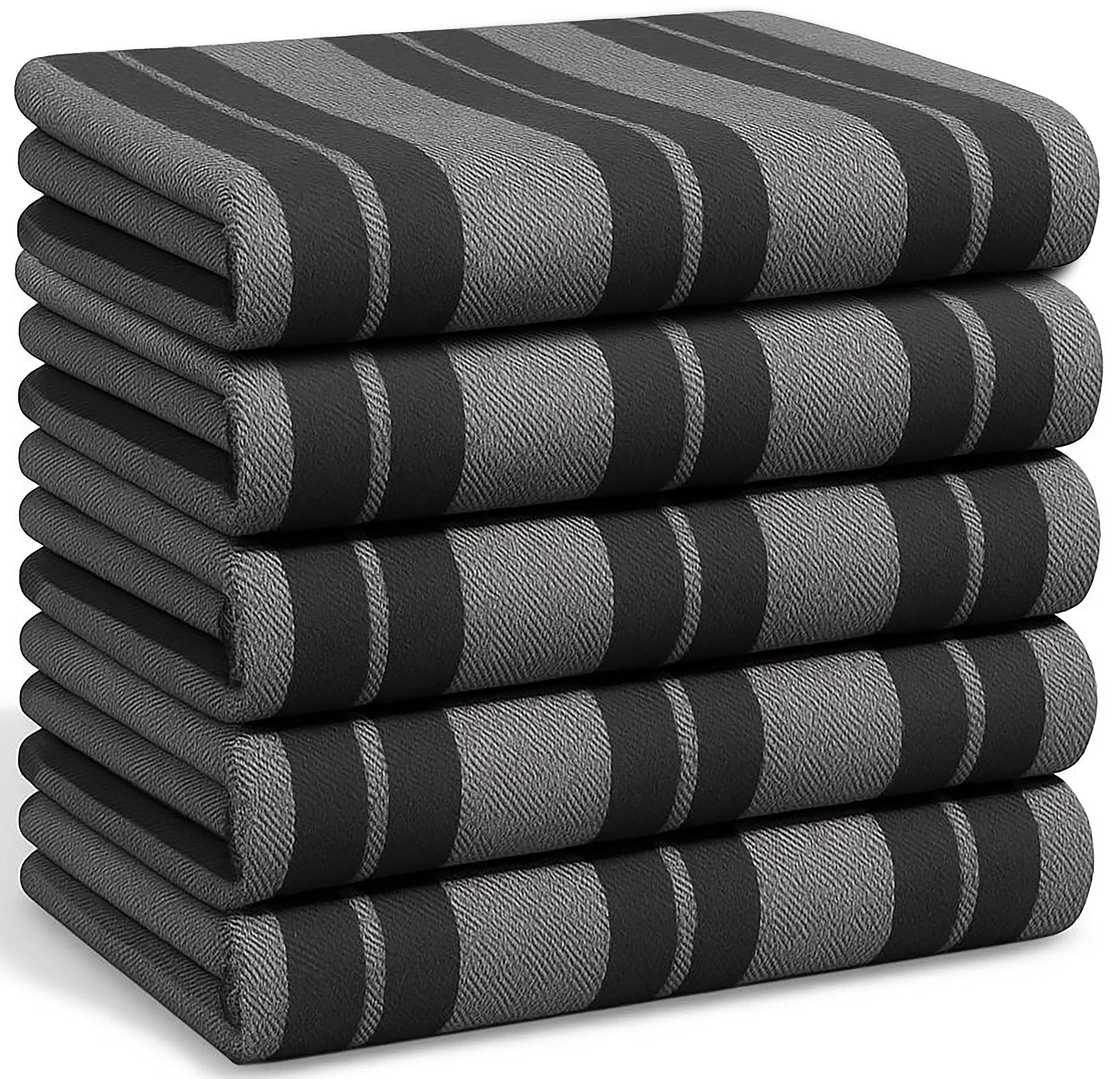 LIXURIATE Stripe Tea Towels for Kitchen - 100% Cotton Absorbent Quick Dry,