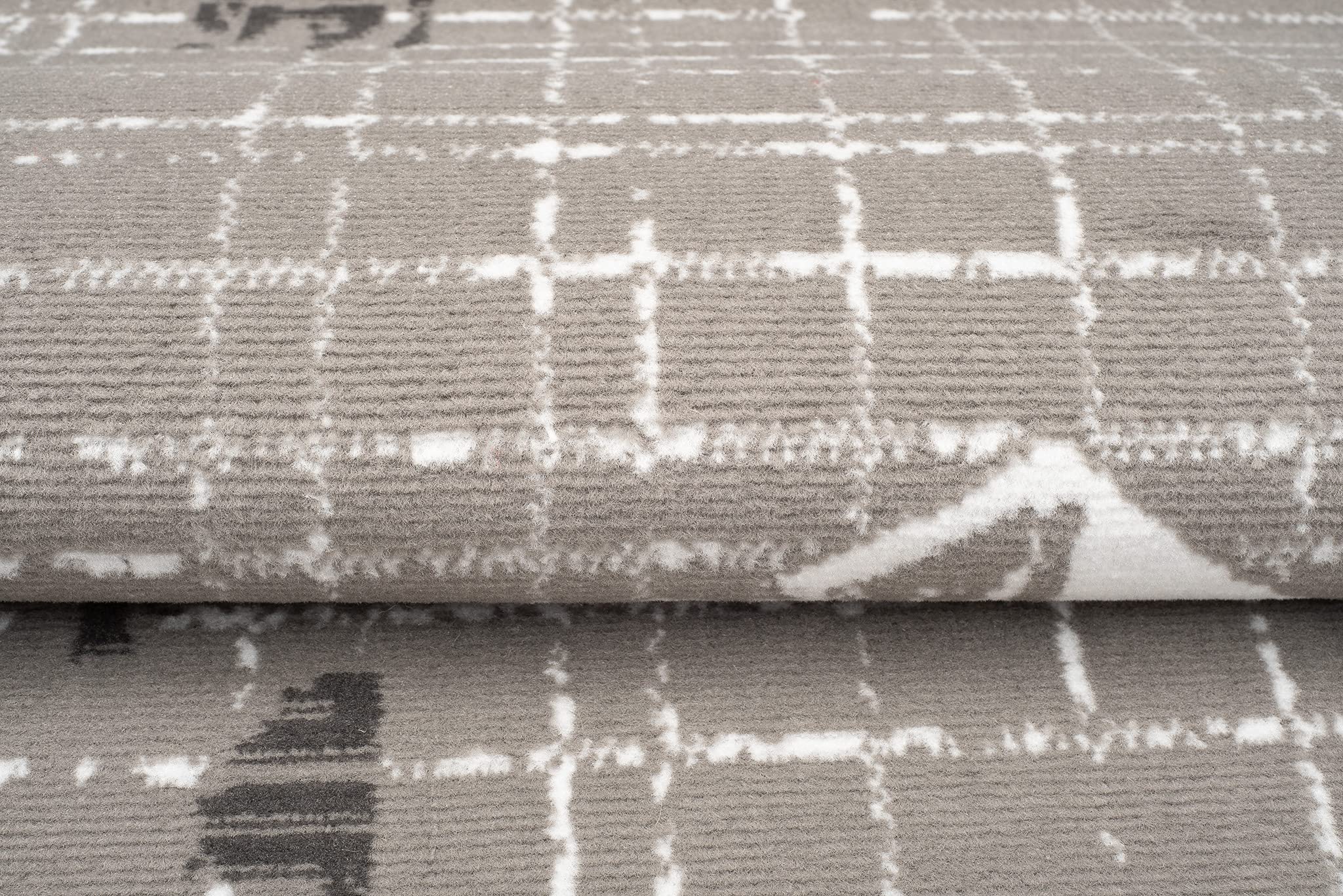 TAPISO Atena Tapis de Salon Chambre Ado Design Moderne Gris Blanc Noir Motif Grec Doux Fin Poil Court 140 x 200 cm