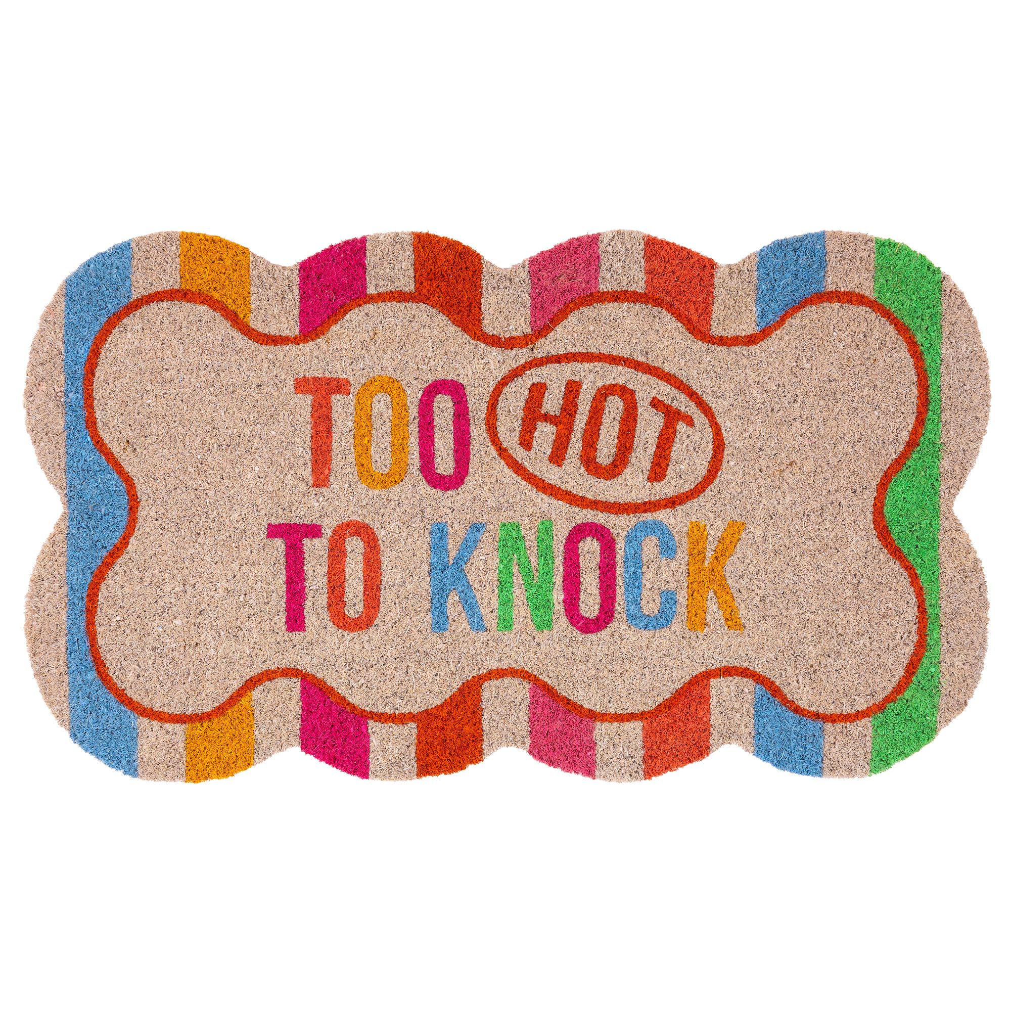 Fisura - “Too Hot” Coir Door Mat, Dirt Trapper Doormat with Non-Slip PVC Backing, Indoor & Outdoor Front Door Entrance Mat. Hand Painted. 27x15 inch