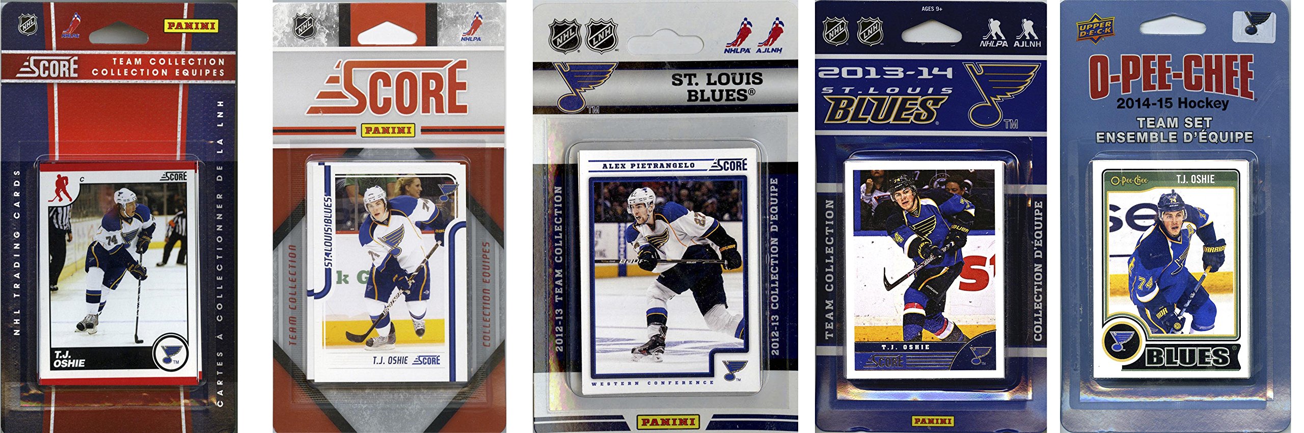 NHL St. Louis Blues 5 Different Licensed Trading Card Team Sets, Brown, One Size