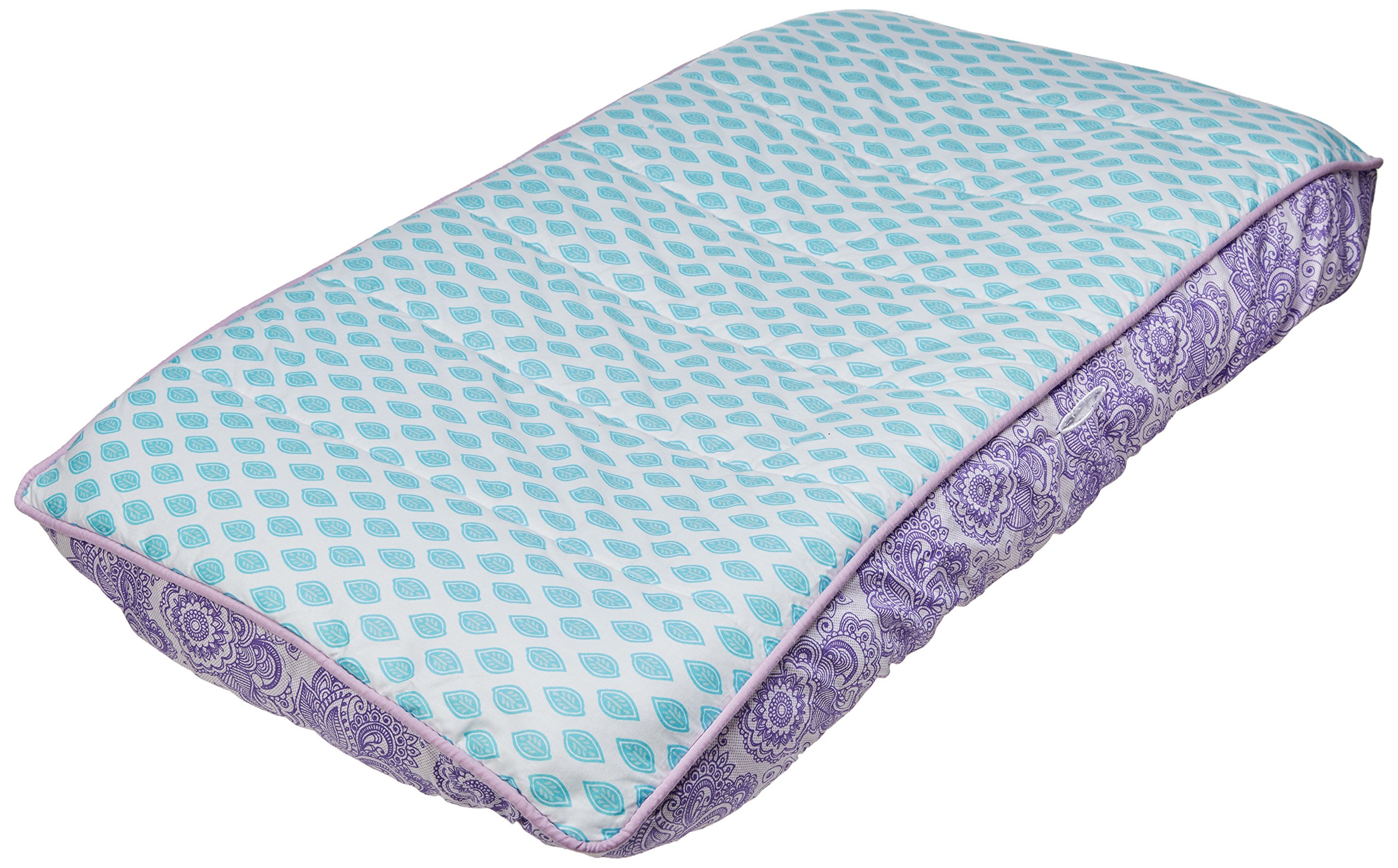 Bacati Isabella Girls Paisley Leaves Quilted Diaper Changing Pad Cover, Lilac/Purple/Aqua-image-46