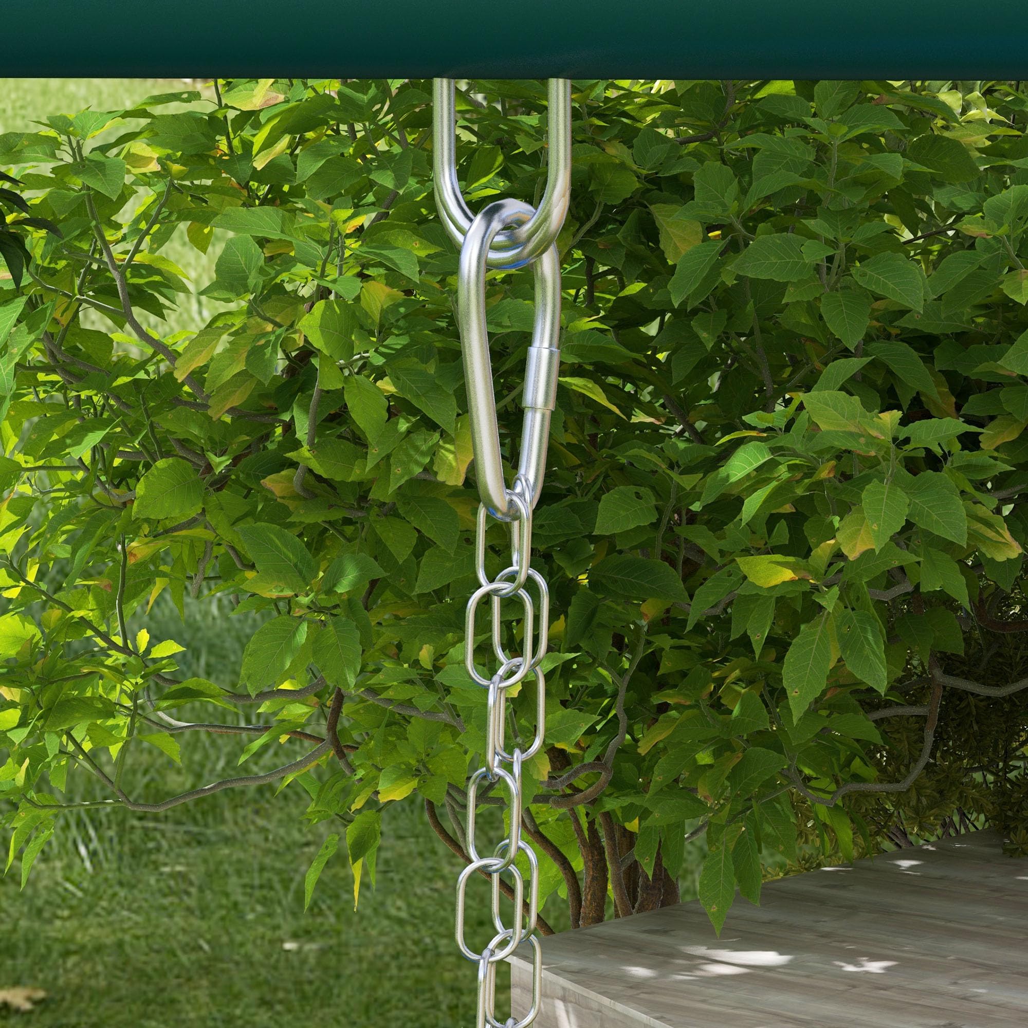 Outsunny Set Altalene da Giardino per Bambini con Scaletta, Giochi da Esterno per Bambini 3-8 Anni con Altalena Rotonda e Classica, Scale e Canestro