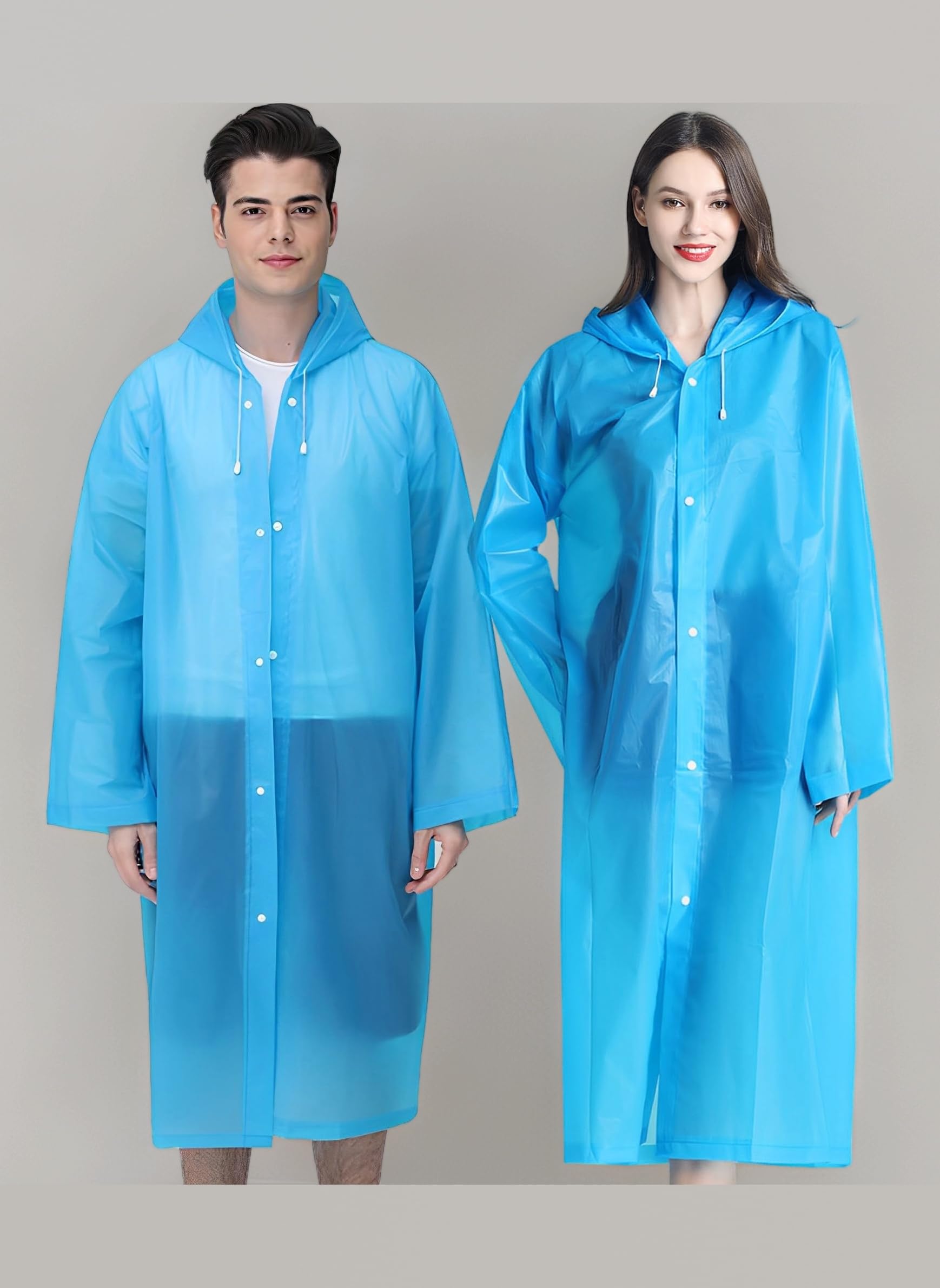 Raincoats Rain Poncho for Adults, 2 Pack Reusable Rain Jacket Rainwear Emergency for Women Men with Hoods and Sleeves, Waterproof for Outdoors, Camping, Disney