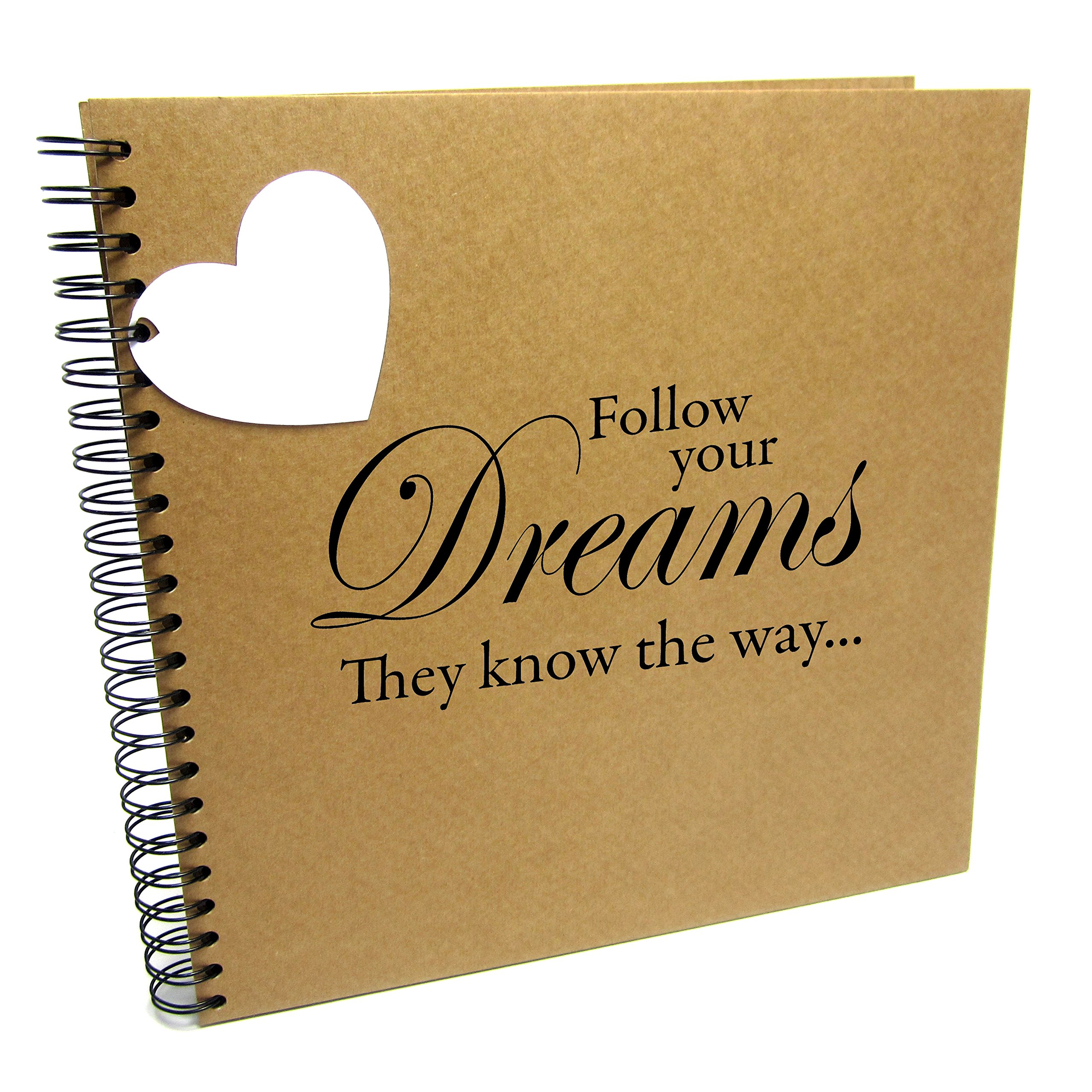A3/XL Square Follow Your Dreams, Scrapbook, Card Pages, Photo Album, Keepsake, Landscape (XL Square (Kraft Pages))