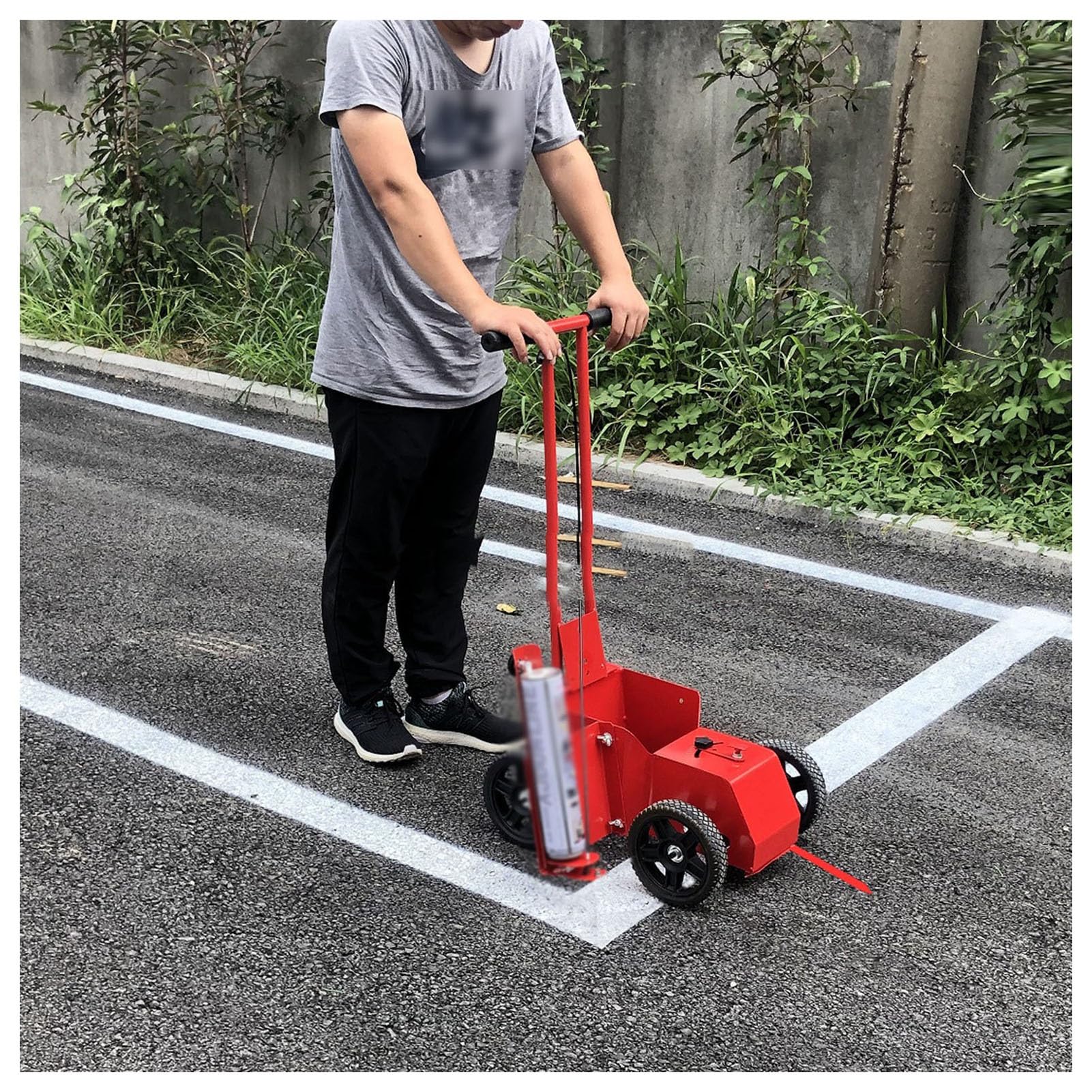 IUokLU Line Marking Machine,Sports Pitches Court Marking,Hand-Push Lane Marking Applicator,Marking Tools,Suitable for School Playground Parking Lot Marking