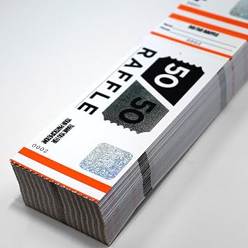 50/50 Raffle Tickets Coupon Image - Fast & Affordable Event Tickets by MyZone Printing Orange, 1000