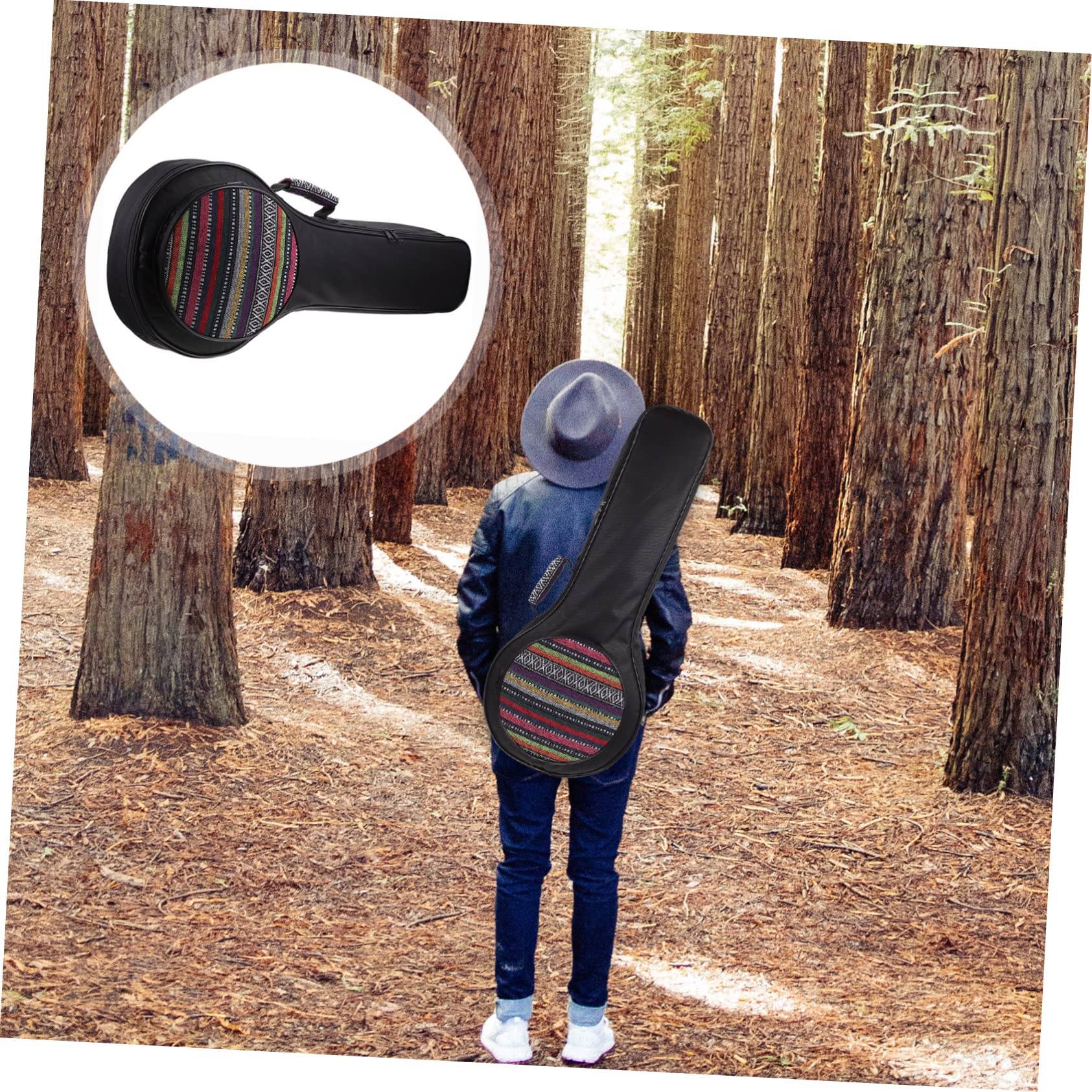 Paquet à Mandoline Imperméable en Nylon et Éponge Rembourrée Double Portage à Dos et Main