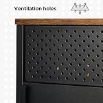 SONGMICS TV Stand, TV Cabinet for TV up to 55 Inches, TV Console with Doors, 3 Adjustable Shelves, Rustic Brown and Black ULTS103B01