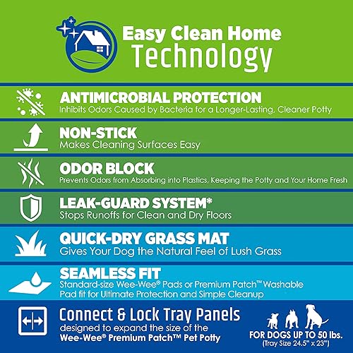 Miniatura 4 de Four Paws Wee-Wee Premium Patch Pet Kit de expansión del sistema de orinal para mascotas, 24.5 x 23 pulgadas