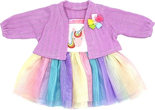 NOXOMALL Ropa de muñeca para muñecas de 16 a 18 pulgadas, ropa de muñeca de bebé vivo