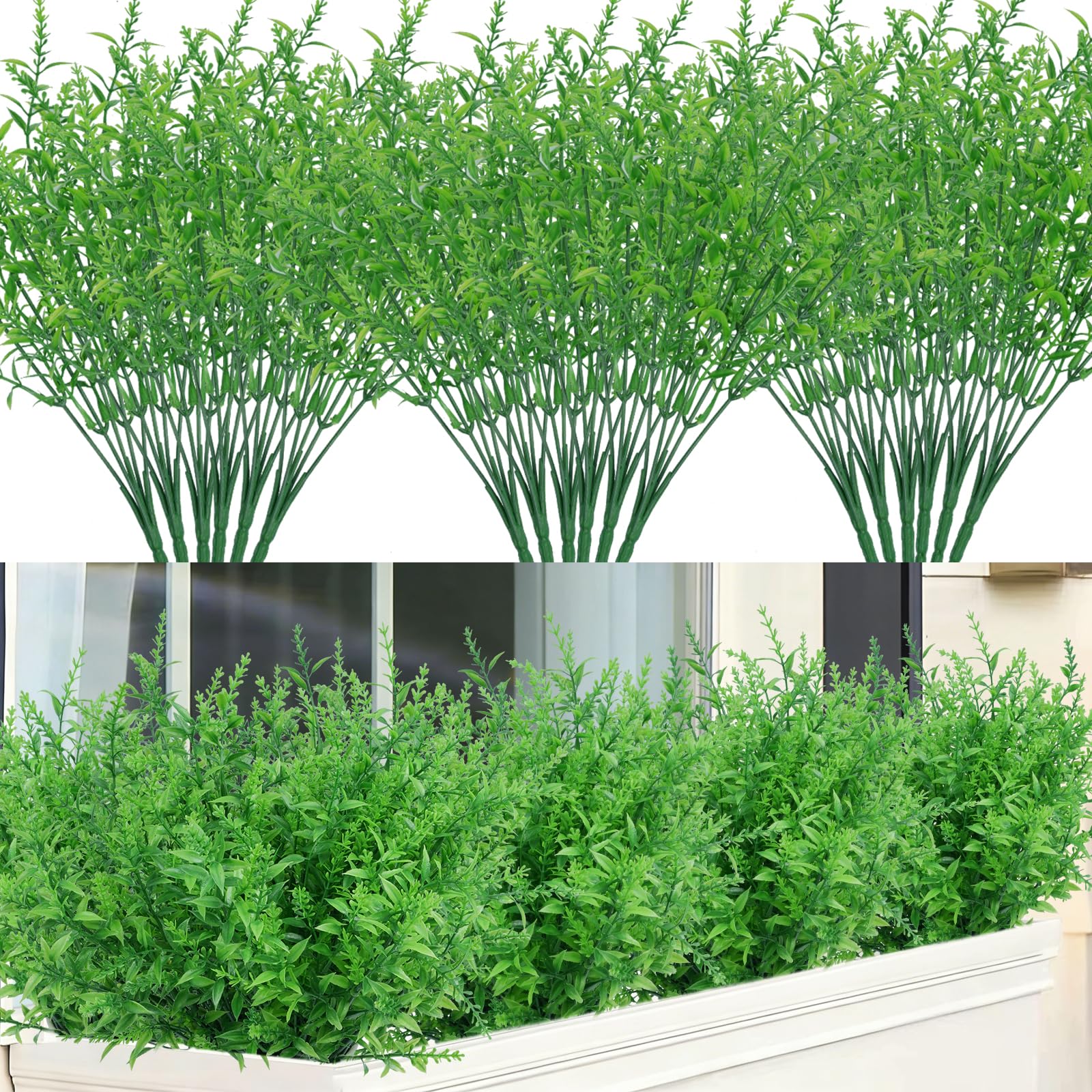 Homcomodar Künstliche Blumen UV-beständige Lavendel Blume Gefälschte Kunststoff Outdoor Pflanzen Faux Sträucher Innen Outdoor Hängende Dekoration