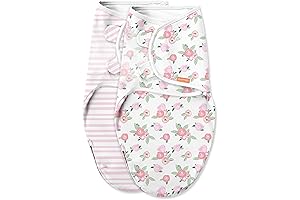 SwaddleMe Luxe Easy Change Swaddle – Size Small/Medium, 0-3 Months, 2-Pack (Water Color Floral)