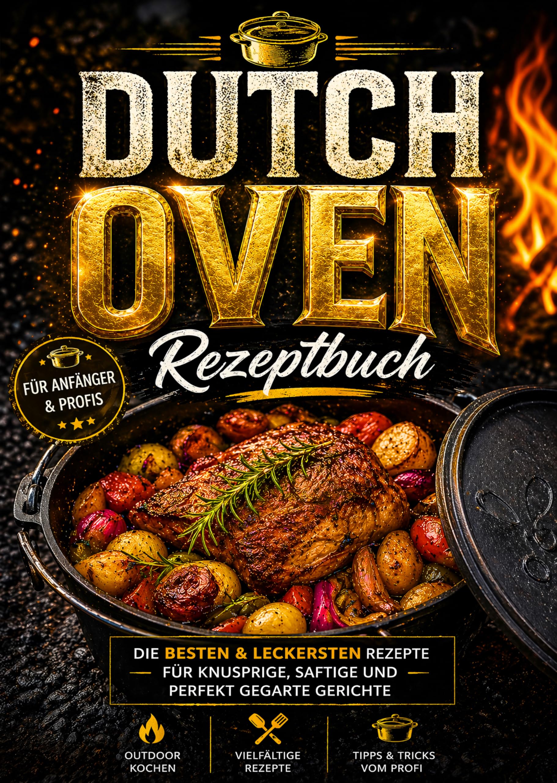 Dutch Oven Rezeptbuch: Die besten & leckersten Rezepte für knusprige, saftige und perfekt gegarte Gerichte | Vollbebildert mit großen Farbfotos