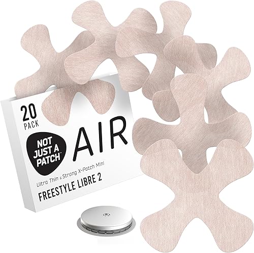 Not Just A Patch Air X-Mini (20 unidades) Fundas para sensores Dexcom G7, Libre 2 delgadas, fuertes y ligeras Adhesión ultra larga de 14 días,