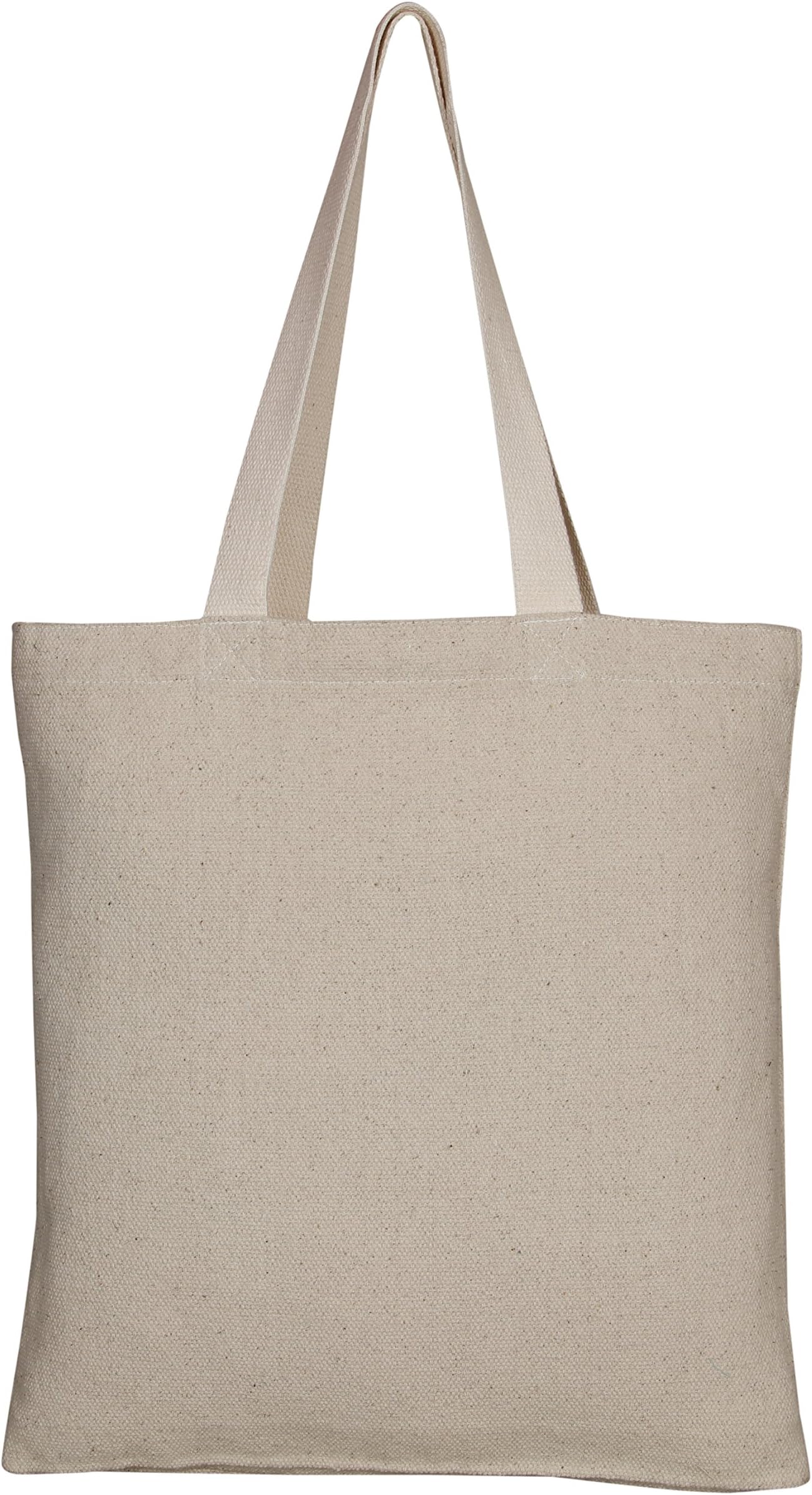 EONO Tote Bags Reusable Shopping Bag Eco-Friendly Recycled Cotton Fabric Handbag Grocery Shoulder Plain Canvas Tote Bags for Women, Men, Girls - Natural | 0401