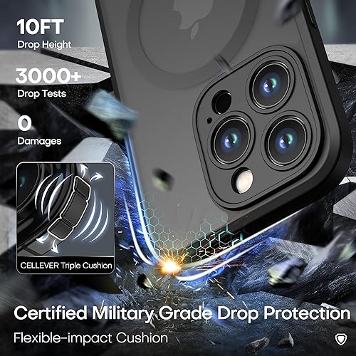 Miniatura 5 de CellEver Funda magnética fuerte para iPhone 15 Pro protección de cámara prueba de caídas de grado militar compatible con MagSafe Funda delgada