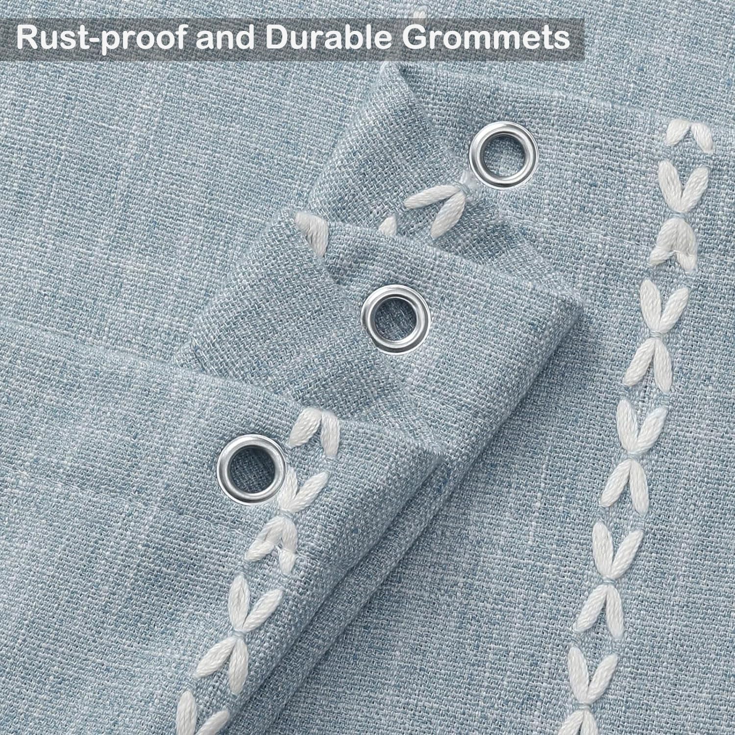 Colorigan Boho Farmhouse Shower Curtain - 72x84 Inches Soft Fabric Shower Curtain Set with Tassel, Water Repellent Cloth, Modern Bohemian Chic Country Bathroom Shower Curtains