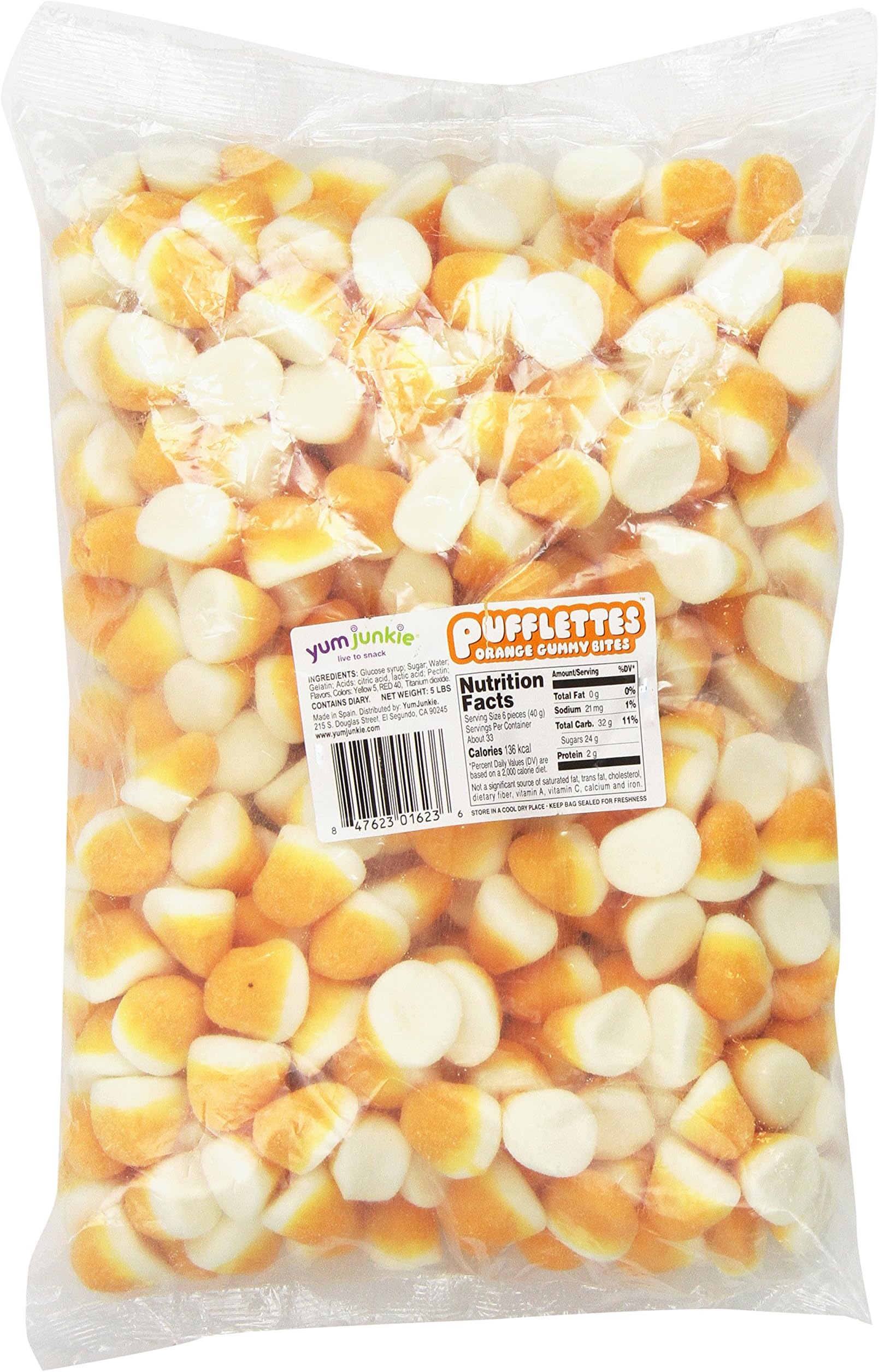 Pufflettes Gummy Bites - Orange: 5LB Bag