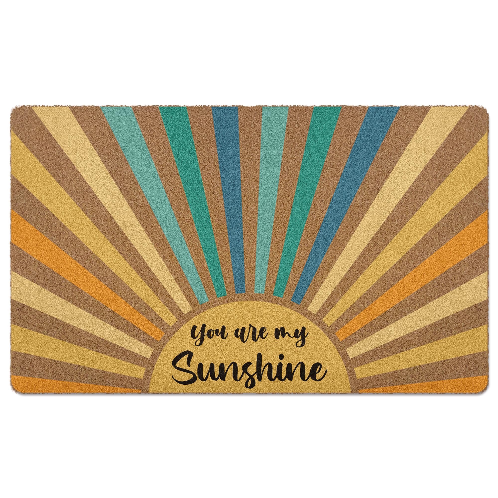 Classroom Entry Rug Hello Sunshine Doormat - Colorful Sunrise