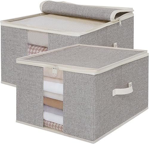 LoforHoney Home Contenedores de almacenamiento grandes con tapas, contenedores de almacenamiento plegables con ventanas transparentes, cestas de disponible en Yaxa Venezuela