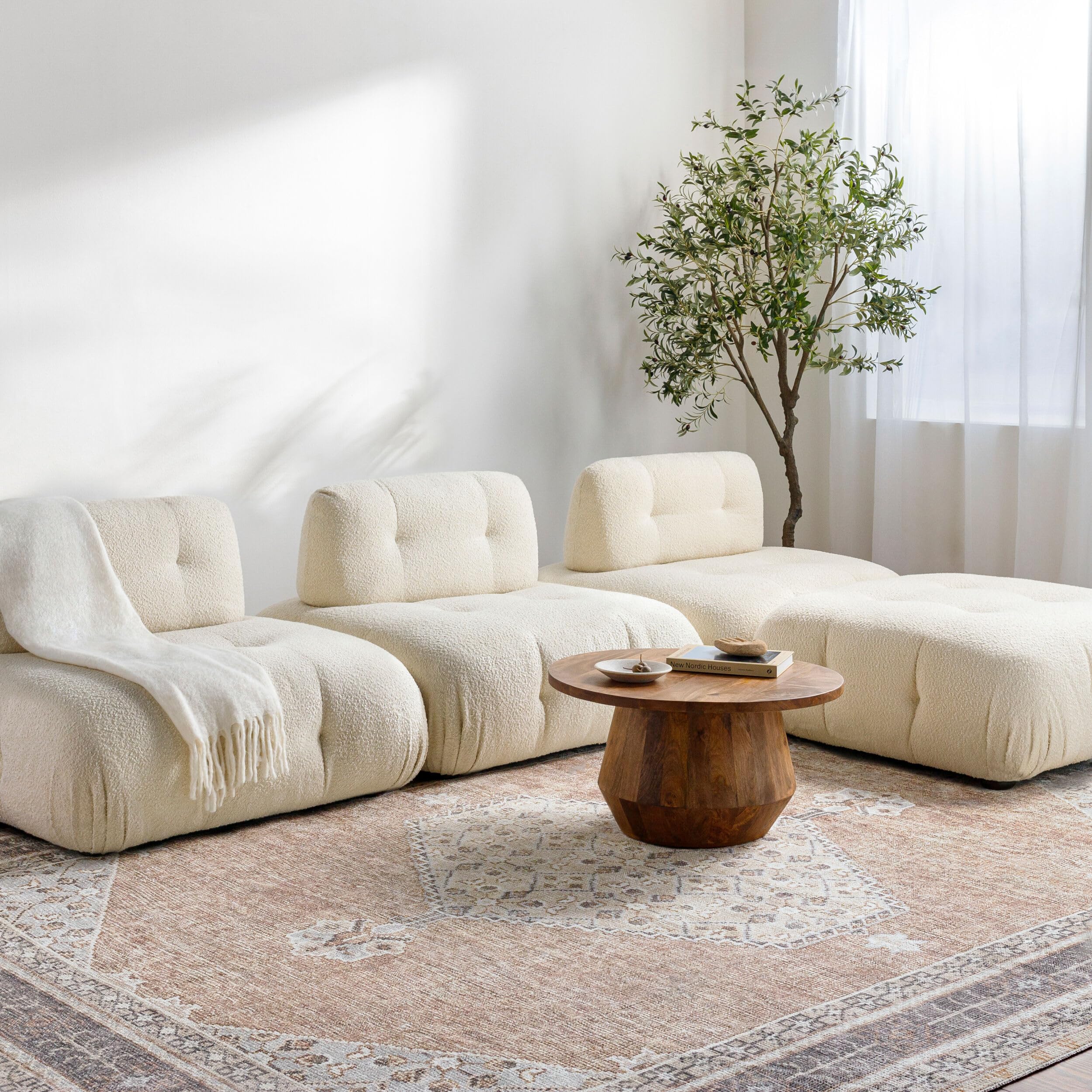 Livabliss x Becki Owens Lila Medallion Area Rug , 7'10" x 10', Tan