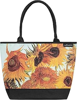 VON LILIENFELD® Borsa Shopping Vincent van Gogh: Girasoli Fiori Spiaggia Shopper Tracolla Spazioso Saccoccia Arte