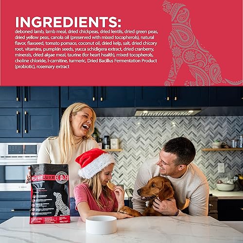 Miniatura 8 de PURELUXE Alimento para perros sin cereales y gluten, nutrición Elite Nutrition de cordero y garbanzo, hipoalergénico, para todas las razas y