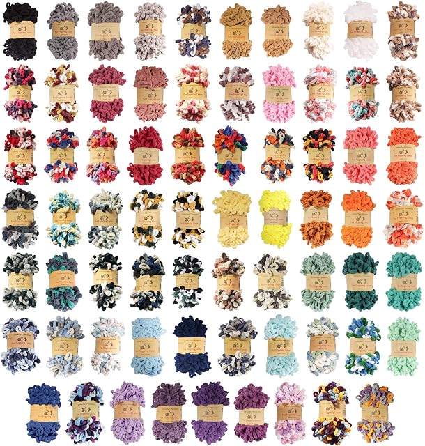 BambooMN Finger Knitting Yarn - Fun Finger Loops Yarn - 100% Polyester - 3 Skeins (Variety Pack)