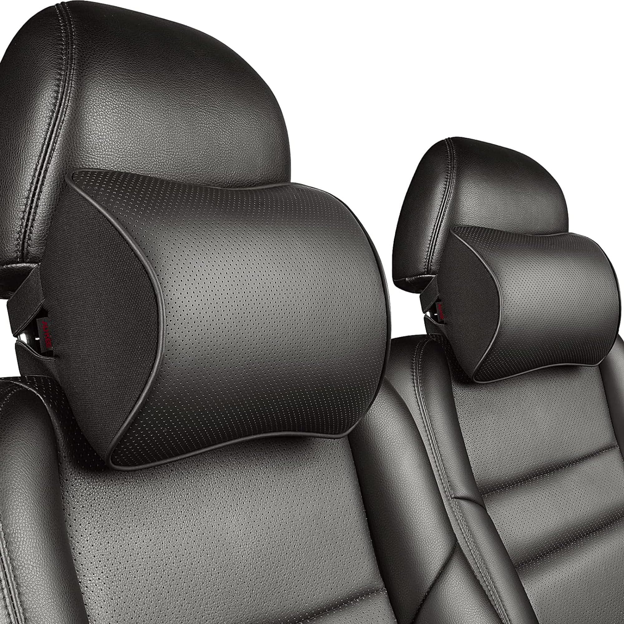 Photo 1 of Aukee Genuine Leather Memory Foam Car Headrest Pillow (Pack of 2)