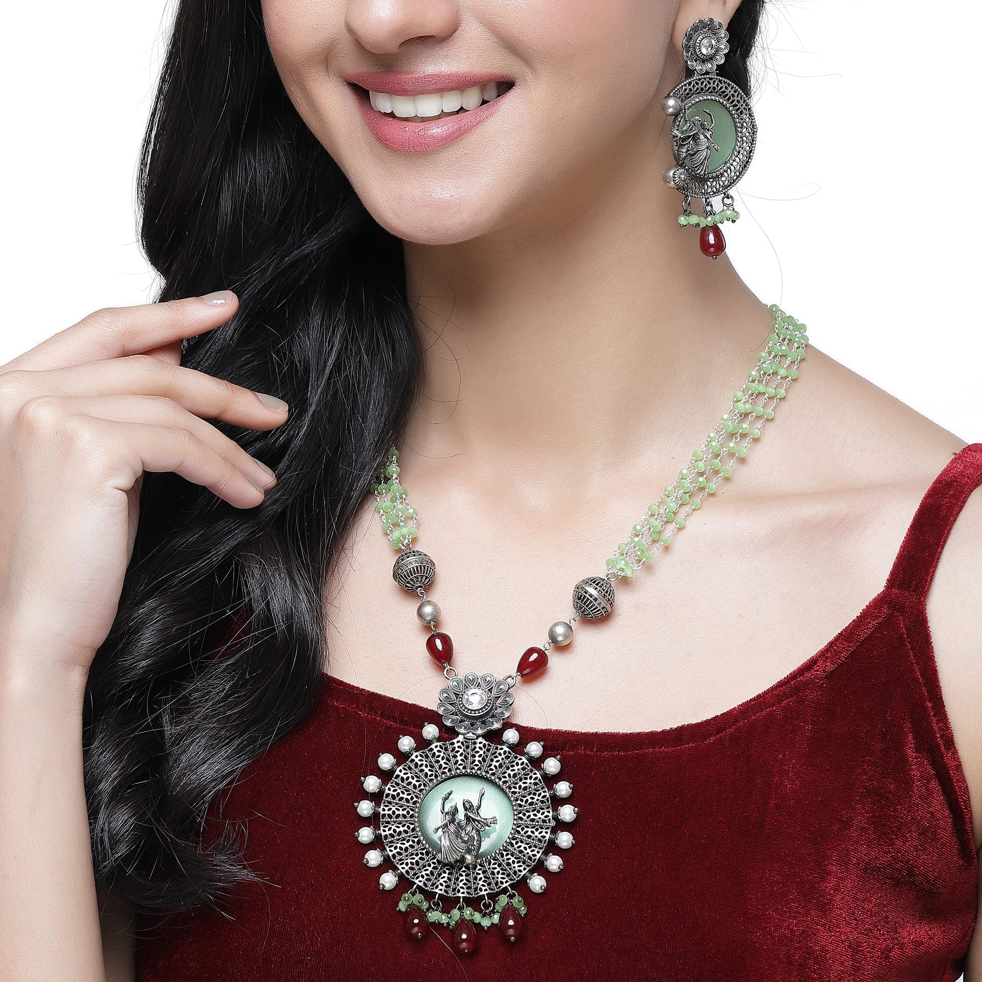 Antique Matte God Krishna Jewellery Set