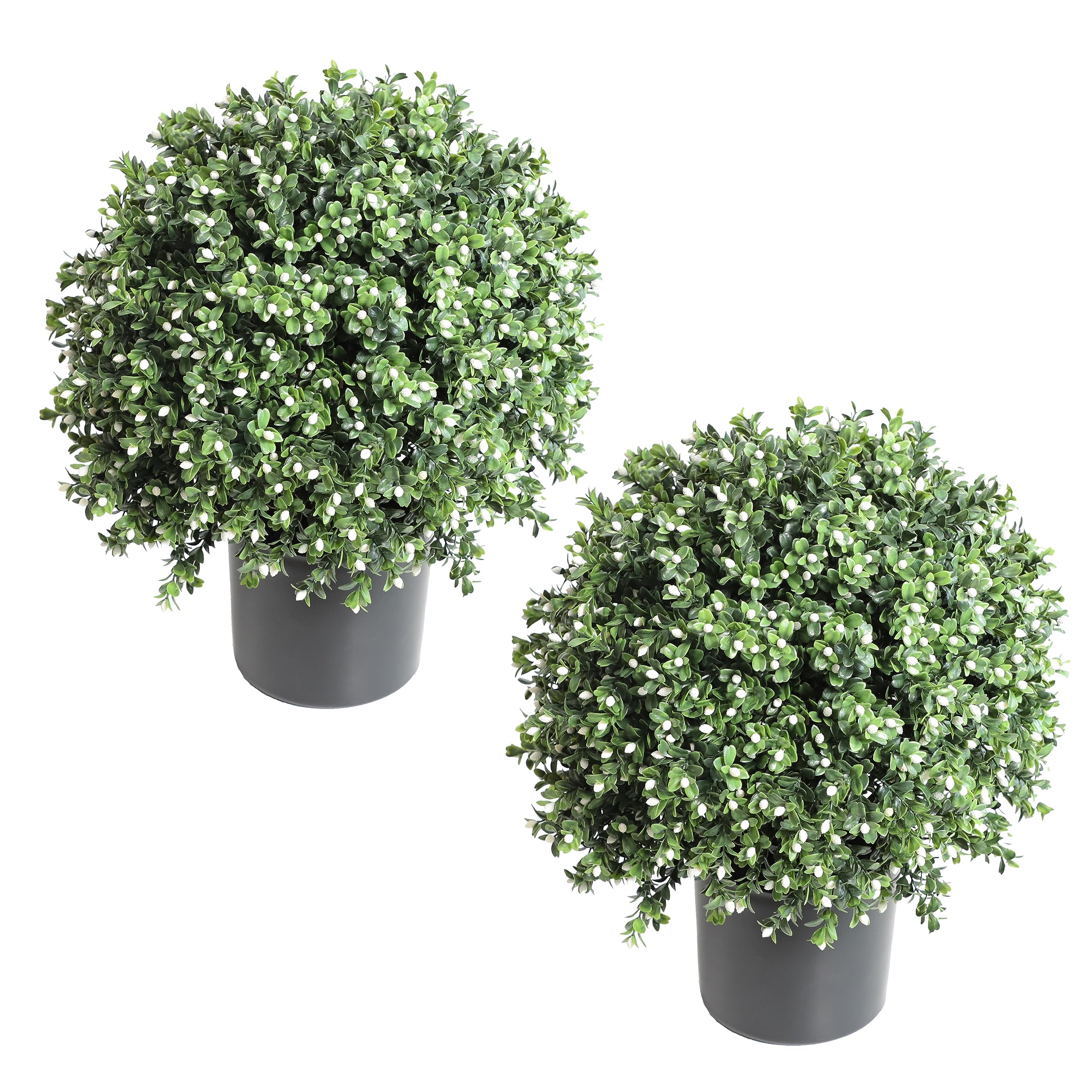 momoplant 2Ft Artificial topiaries Boxwood Topiary Ball Tree Front Porch UV Resistant Potted