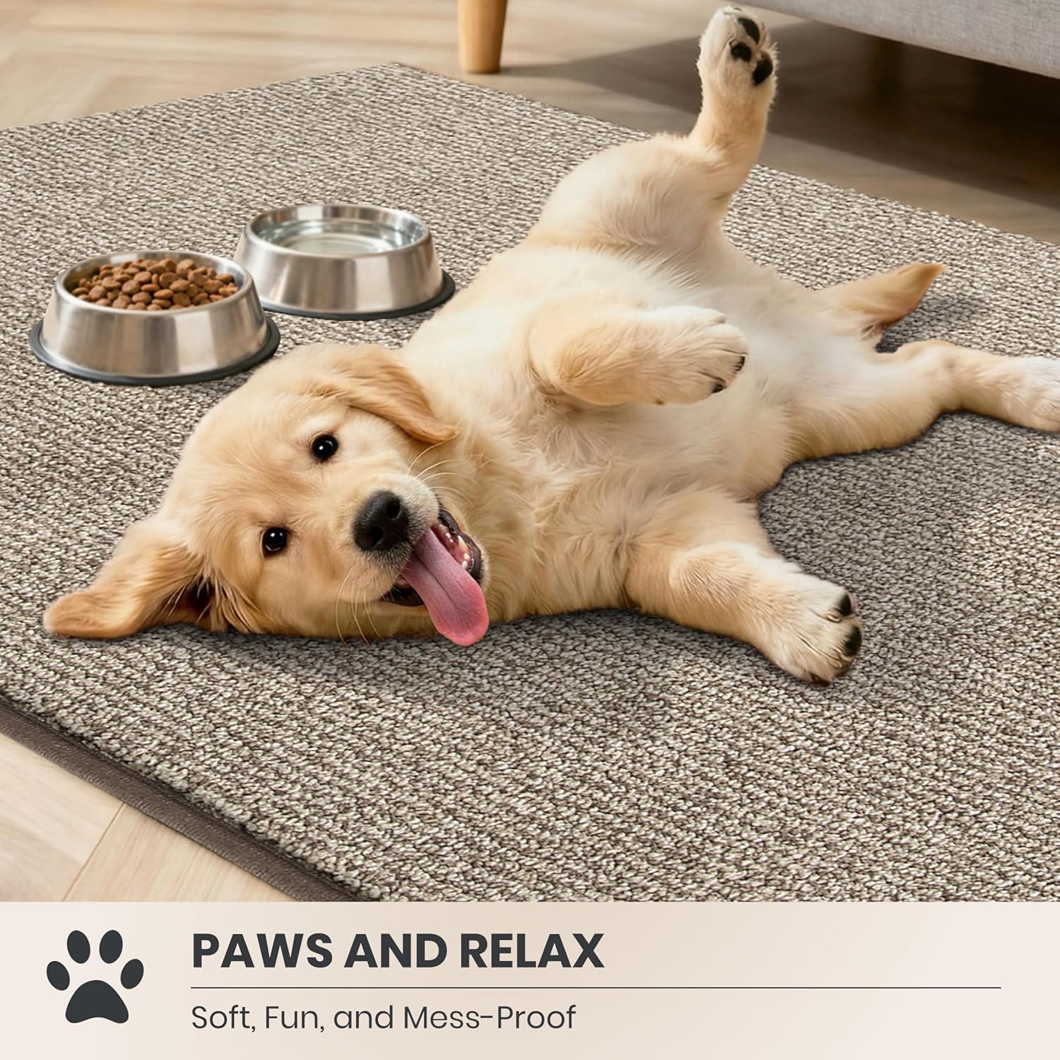 PURRUGS Dirt Trapping Door Mat 20" x 31.5", Non-Slip Machine Washable Entry Rug, Entrance Mat, Indoor Front Door Mat, Super Absorbent Entryway Rug for Muddy Shoes & Paws, Heathered Beige