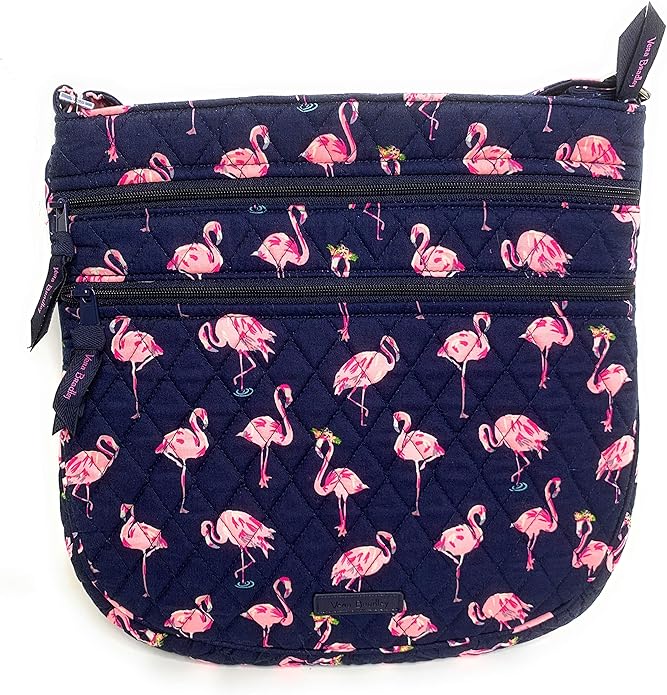 Vera Bradley Trio Zip Hipster Quilted Cotton Flamingo Fiesta Handbags
