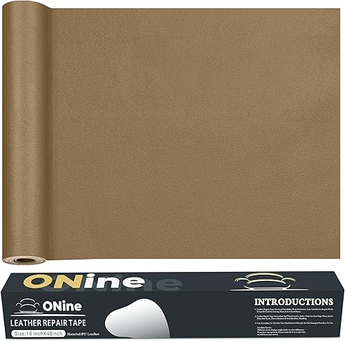 Miniatura 145 de ONine - Cinta de reparación de piel, parche para reparación de piel autoadhesivo de 12 x 48 pulgadas, impermeable, resistente al desgaste, para Negro