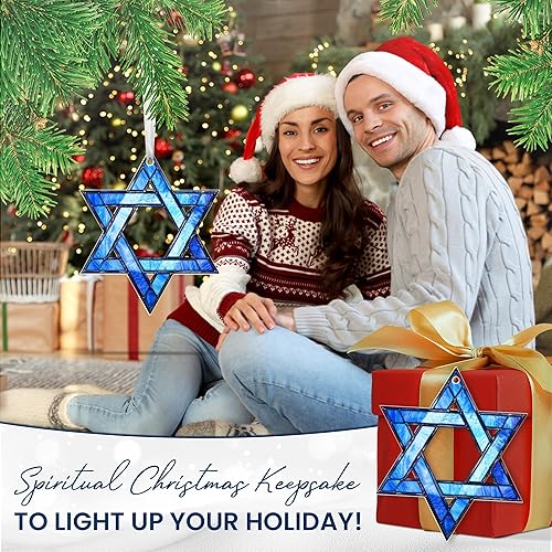 Miniatura 27 de FLAGWIX Regalos cristianos para mujeres y hombres – Adornos de Navidad acrílicos 2025 – Regalos religiosos espirituales católicos para mujeres, Azul