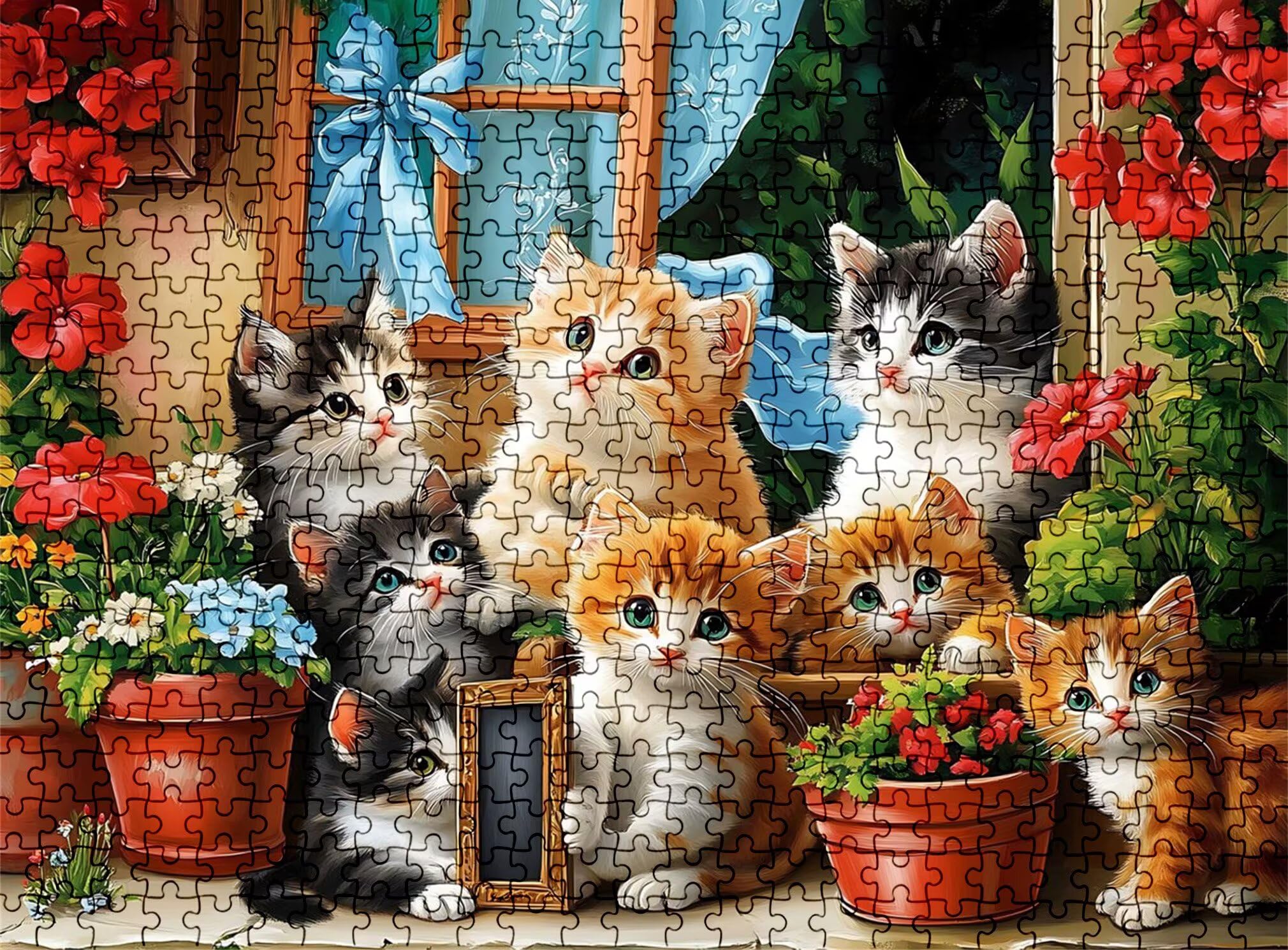 Puzzle 2000 Teile, Holzpuzzle Erwachsene Tier Katze-3 Impossible Klassische Jigsaw Puzzles 99.5 x 70.5 cm, Familien Spiel, Puzzle Stressabbau Denkspiel, Home Dekor w0-167