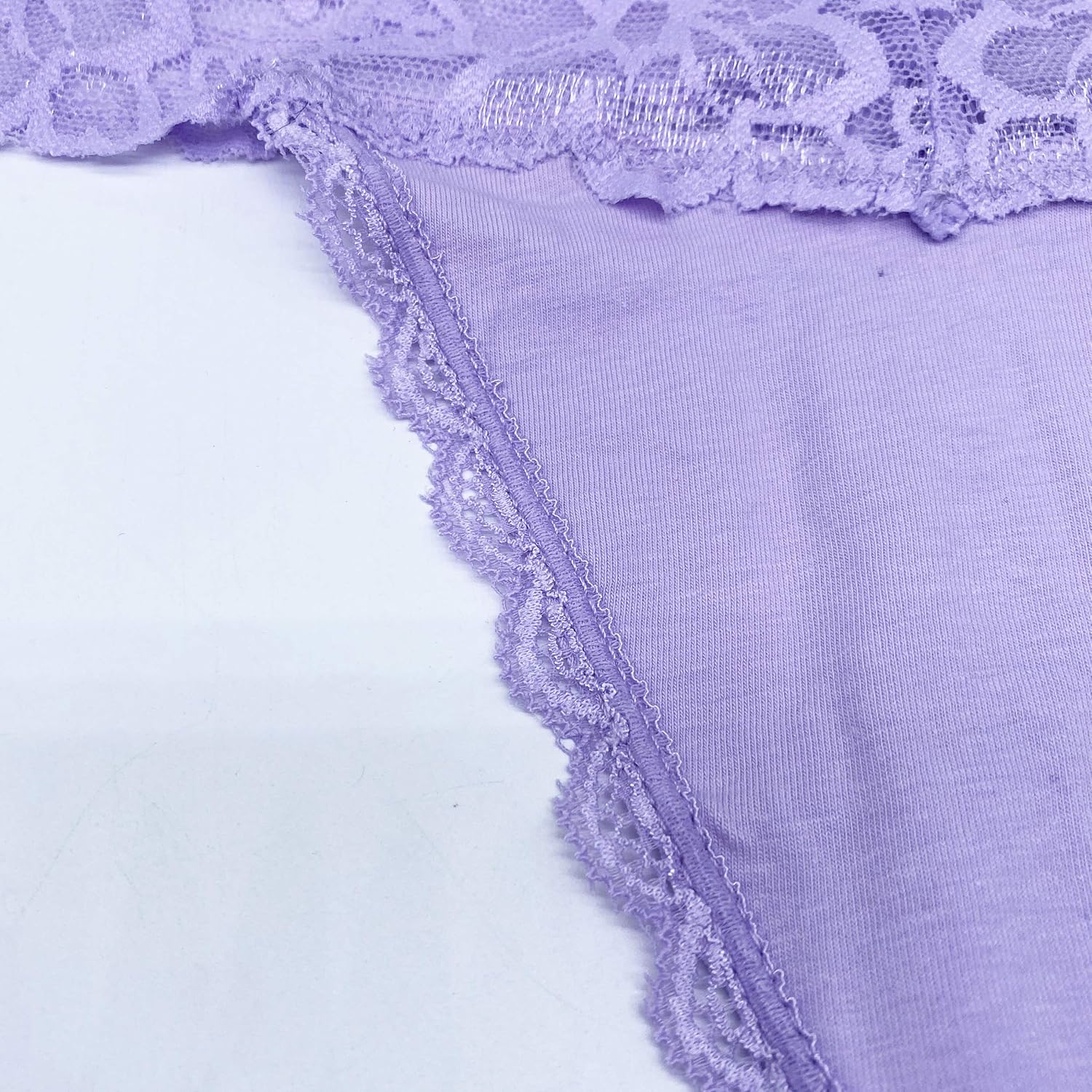 Pack 6 High Waisted Lace Thong for Women Cotton Underwear Plus Size High Rise Retro Tummy Control Thongs Panties - Image 4