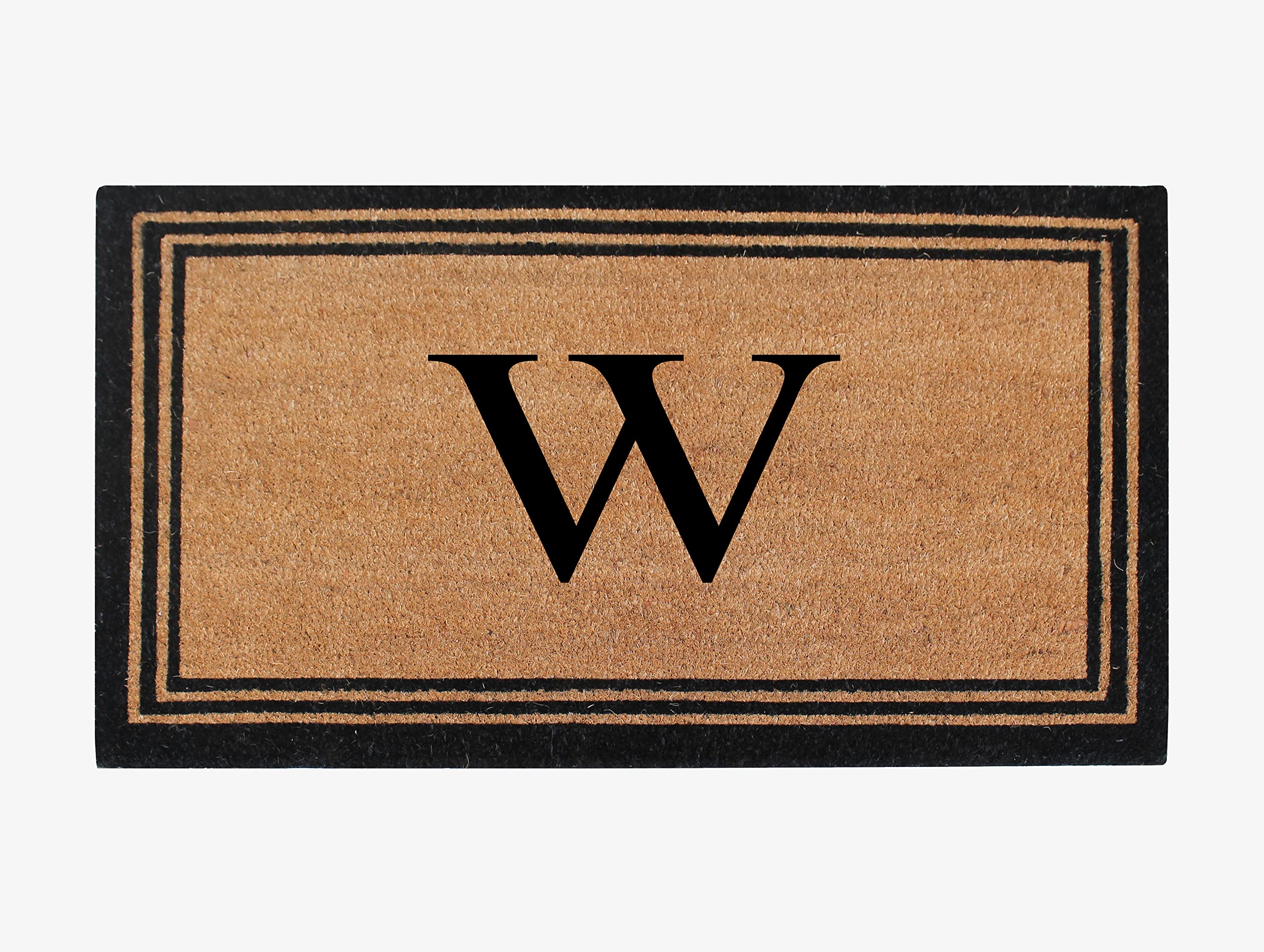 a1hc natural coir monogrammed door mat for front door, anti-shed treated durable doormat for entrance, heavy duty, easy to clean, long lasting, front porch entry doormat
