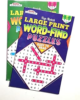 KAPPA TOP-Notch Large Print Word-FIND Puzzles Bundle Two Assorted