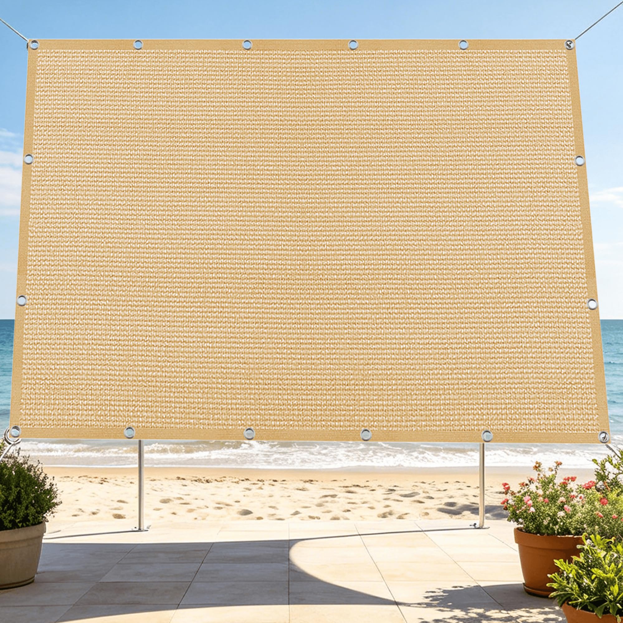 Toile ombrage exterieur anti-UV pour supprimer le vis-à-vis et la chaleur du balcon