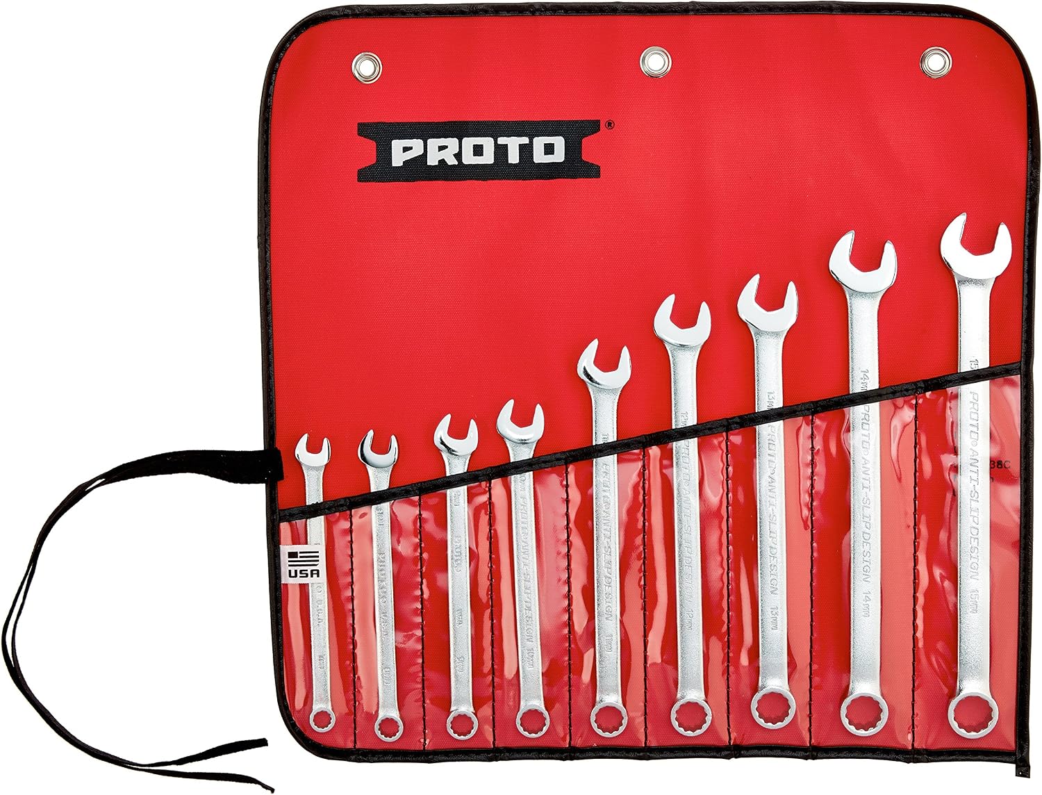9 Piece Satin Metric Combination ASD Wrench Set 12 PT