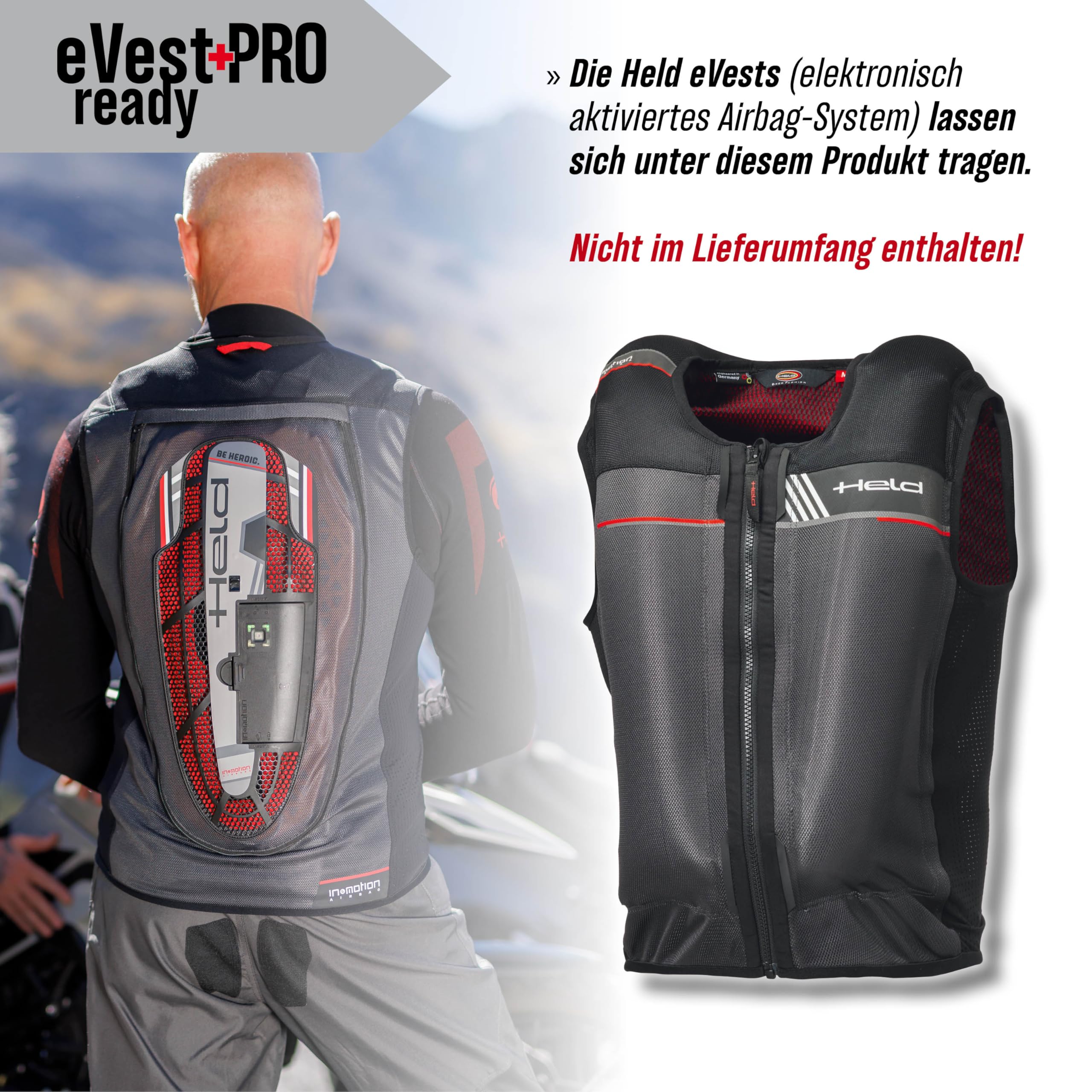 Held Zorro ST Top - Motorrad Jacke Herren - Motorradjacke Herren mit Protektoren von D3O - 100% Wasserdicht, Winddicht, Atmungsaktiv - CE, Schutzklasse AA - Schwarz & Mehrfarbig
