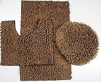 Vista 13 de BH Home & Linen Juego de 3 alfombrillas de baño de microfibra mixta de felpilla ultra suave y brillante. Tapete grande de 19.5 x 31 pulgadas, tapete