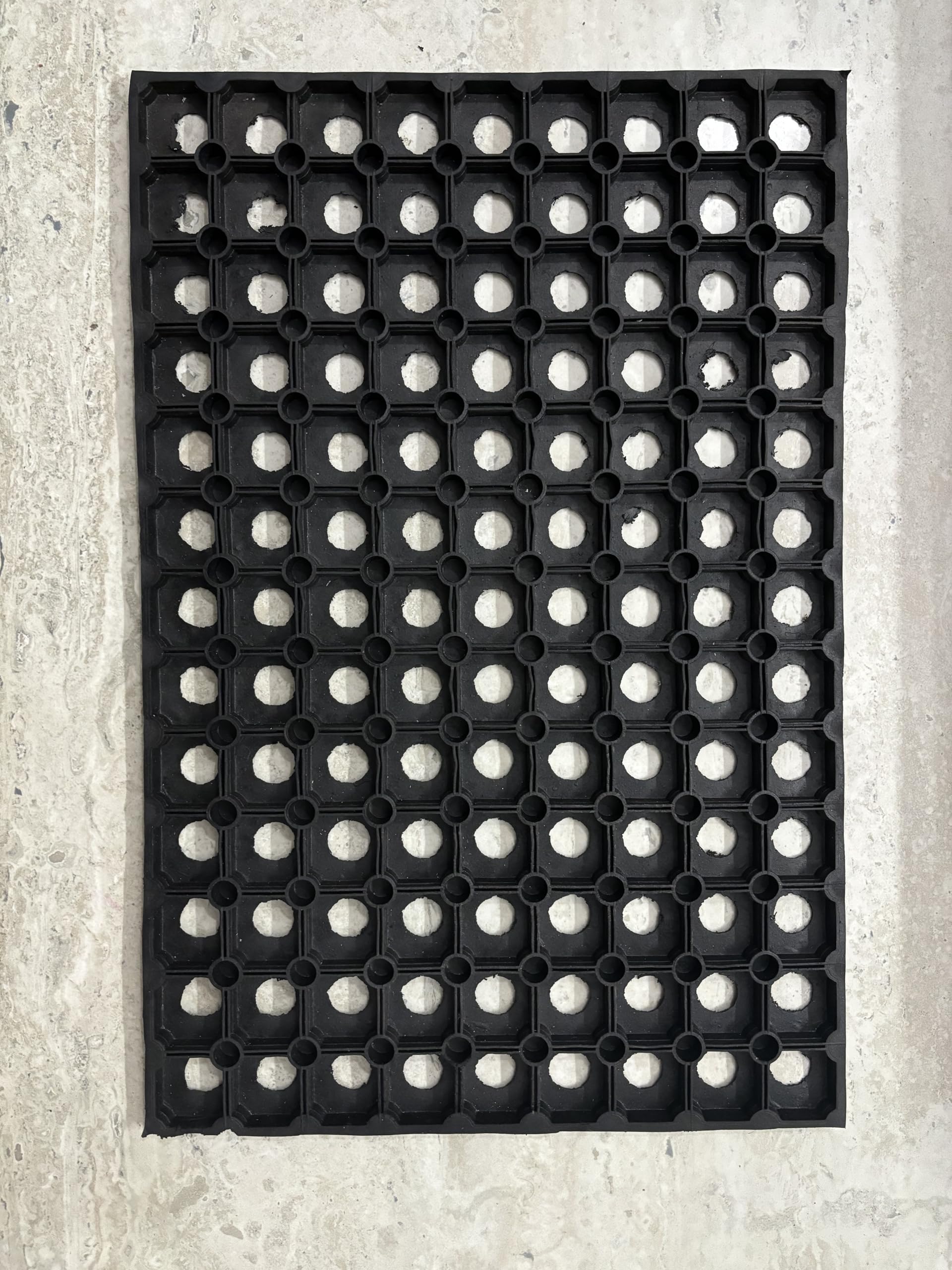 Shanti Corp Hollow Rubber Door mat (Indoor Outdoor) Hollow Doormat for Home| Bathroom | Office |Rainy Season (Black, 16X24)